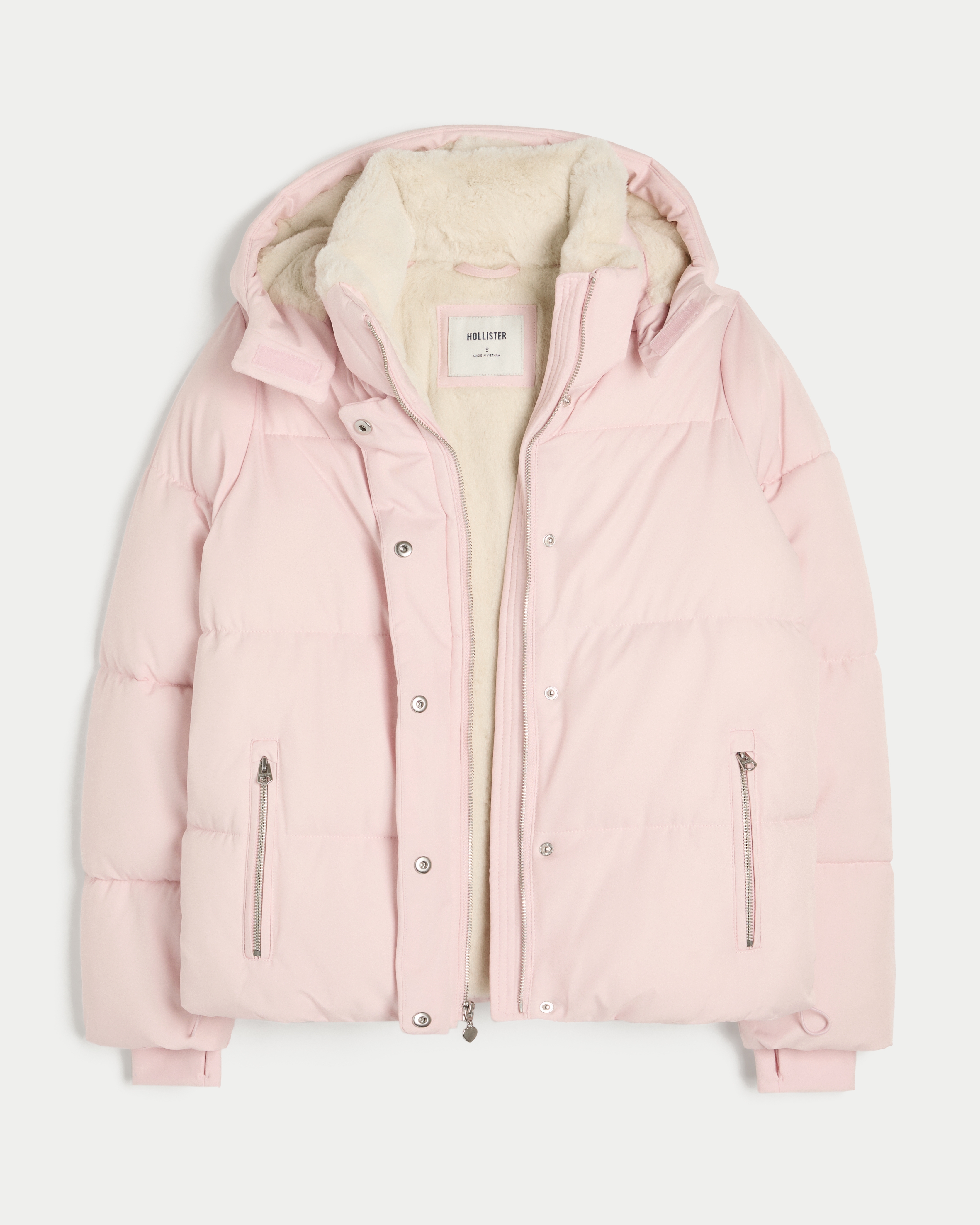 Hollister Faux Fur-lined All-weather Puffer Jacket