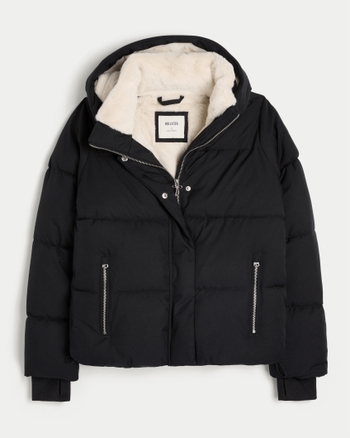 Women's Faux Fur-Lined All-Weather Puffer Jacket | Women's Jackets & Coats | HollisterCo.com