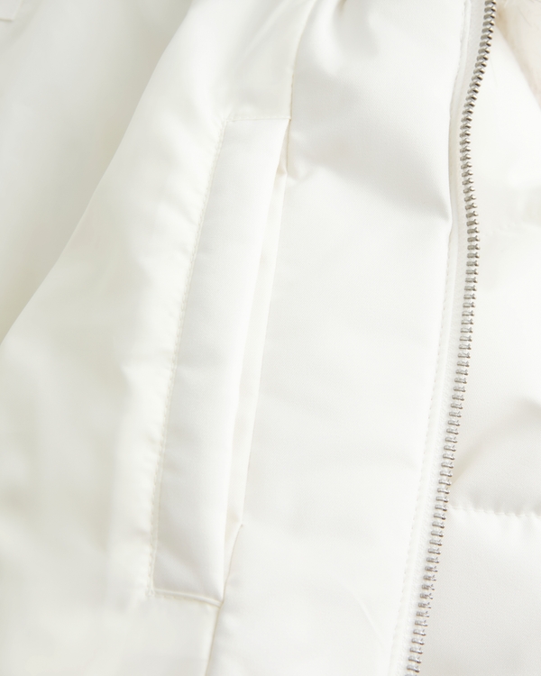 Faux Fur Trim Puffer Bomber Jacket