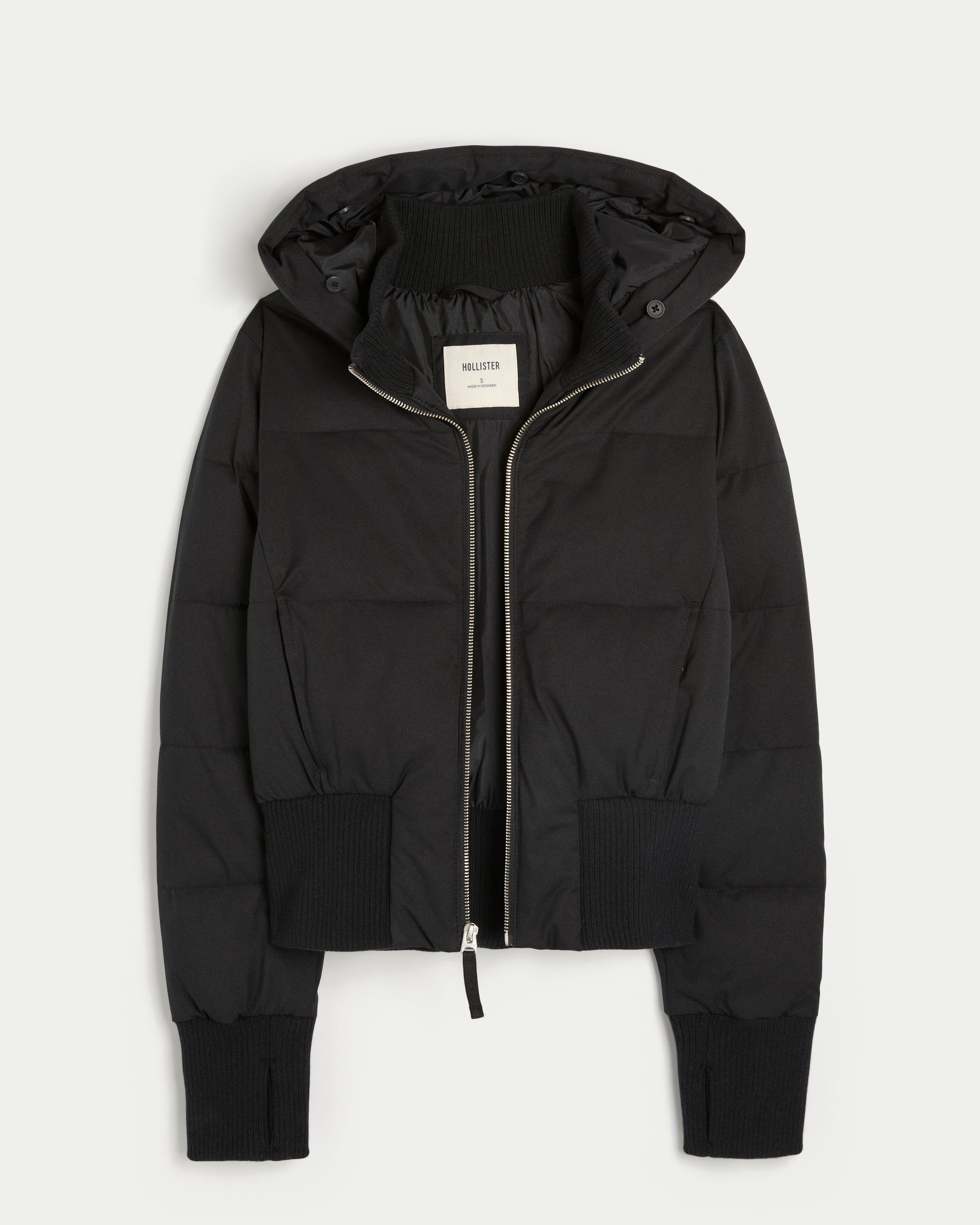 Faux Fur Trim Puffer Bomber Jacket