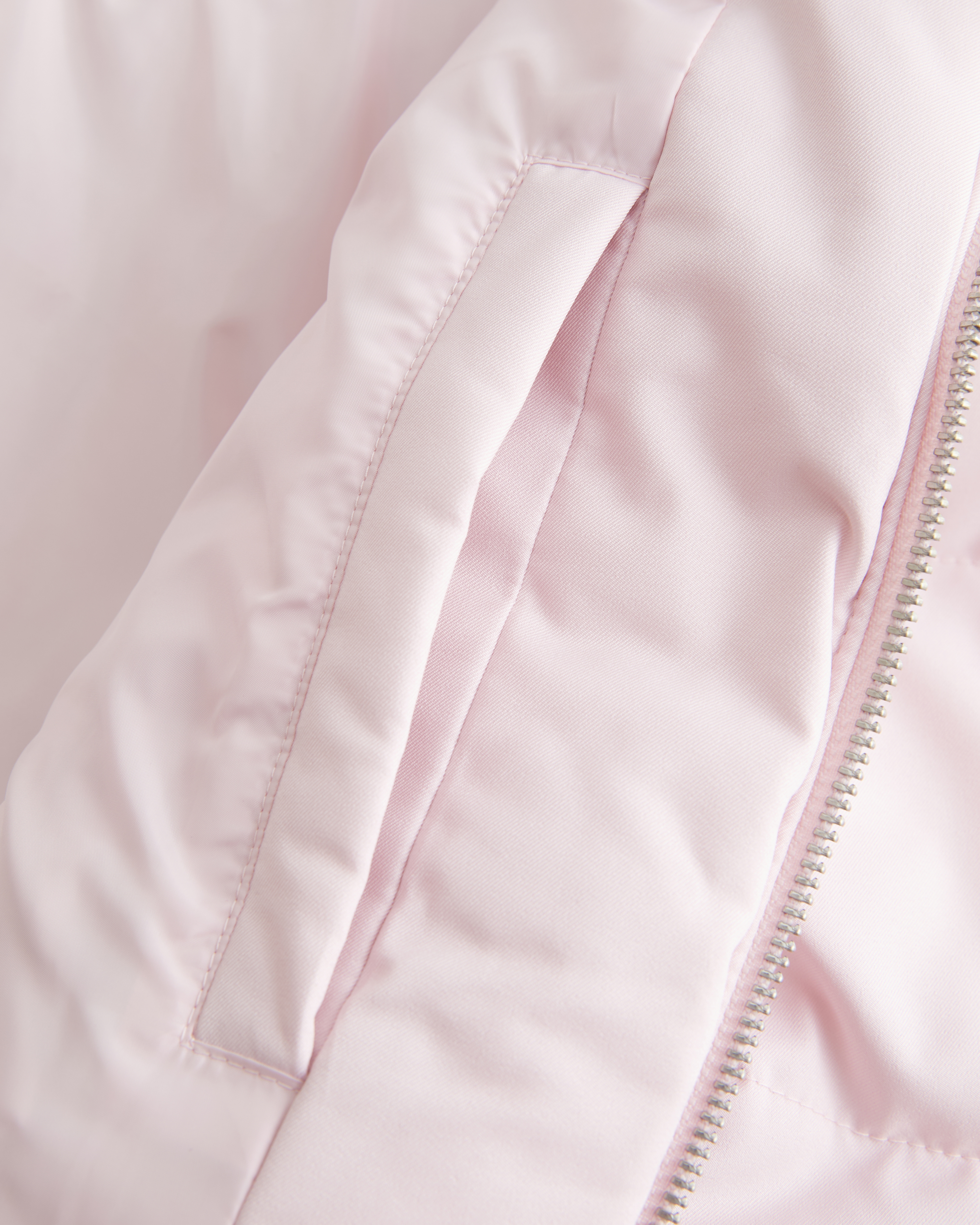 Hollister Faux Fur Trim Puffer Bomber Jacket