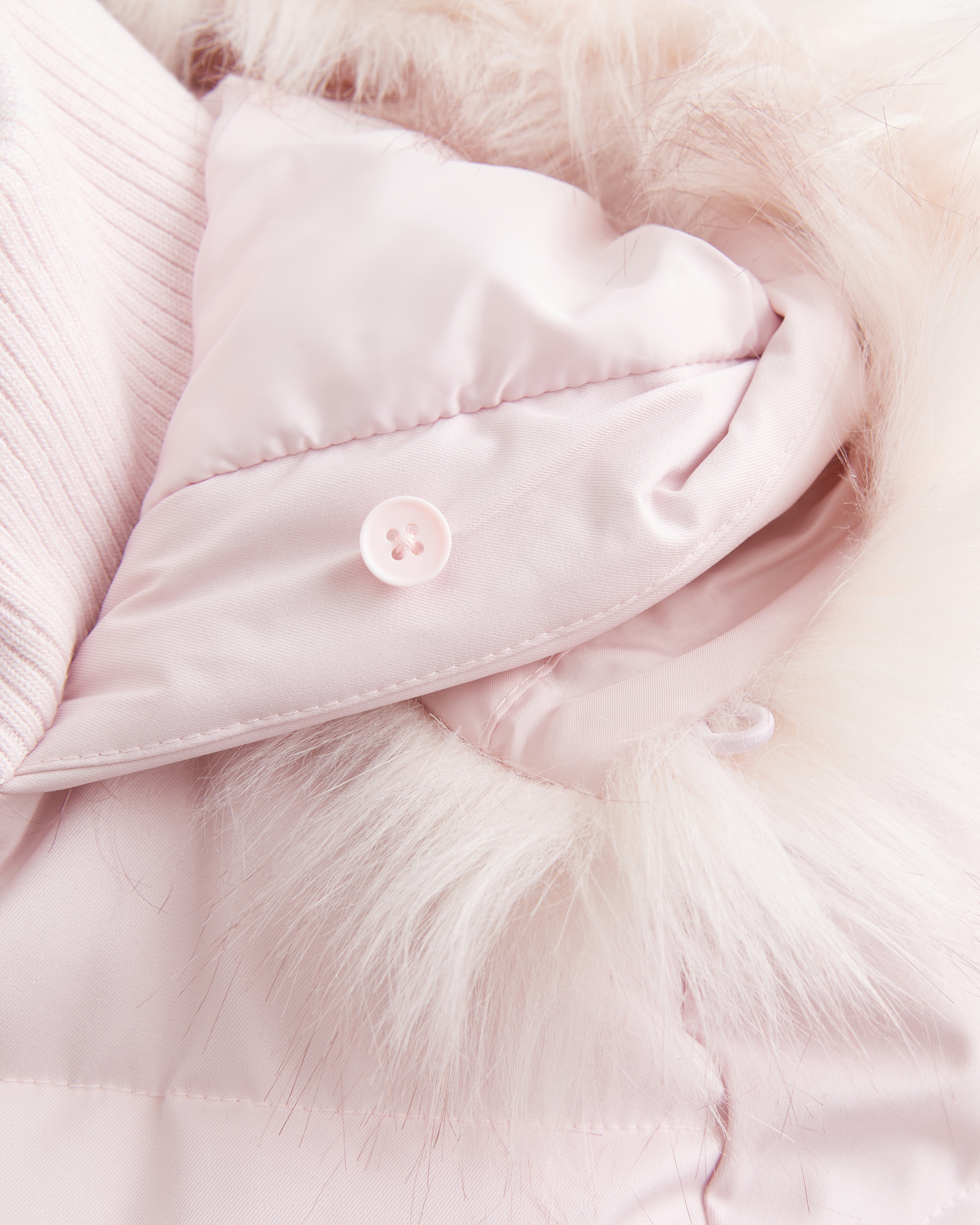 Hollister Faux Fur Trim Puffer Bomber Jacket