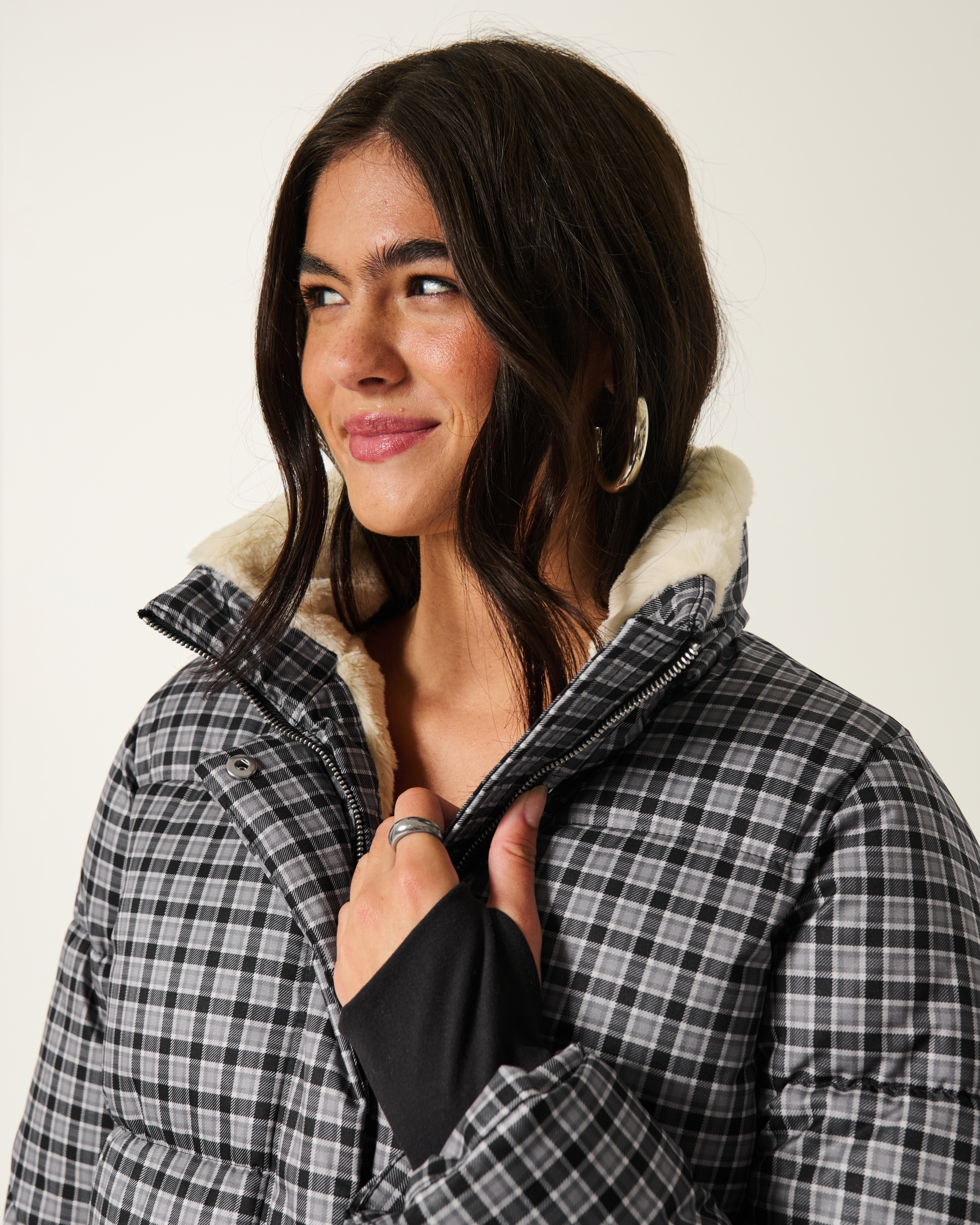 Faux Fur-Lined Puffer Jacket