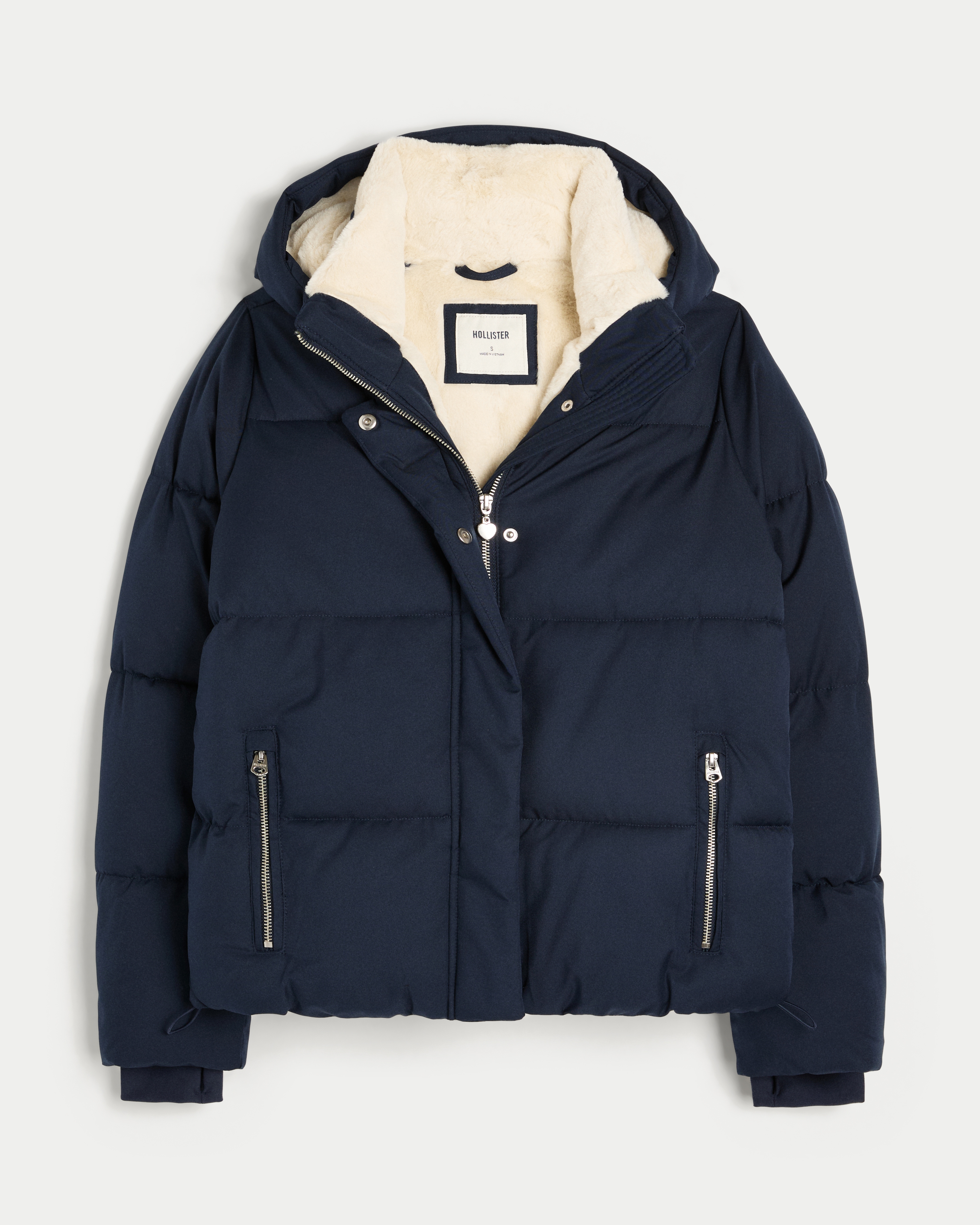 Hollister Faux Fur-lined All-weather Puffer Jacket