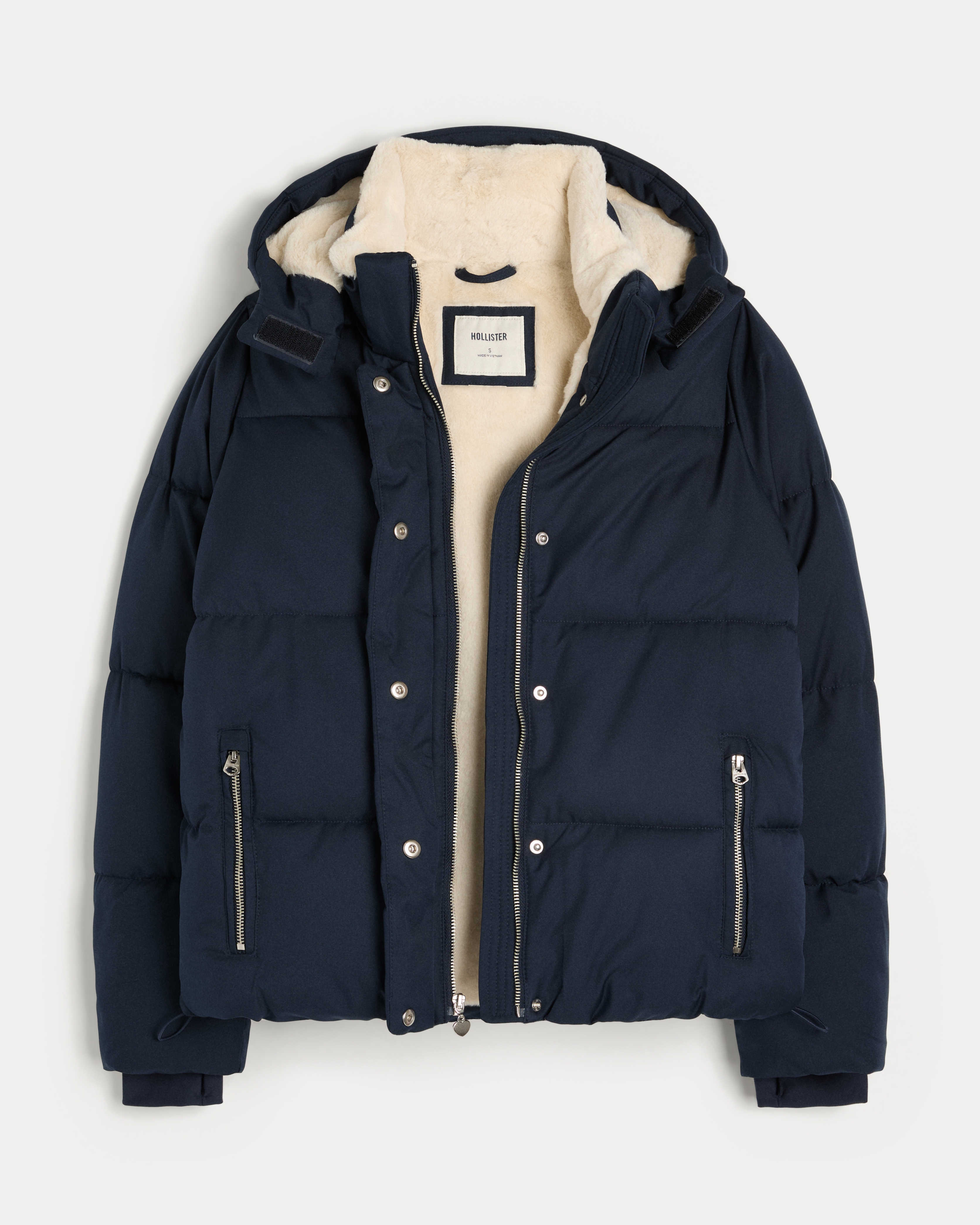 Hollister Faux Fur-lined All-weather Puffer Jacket