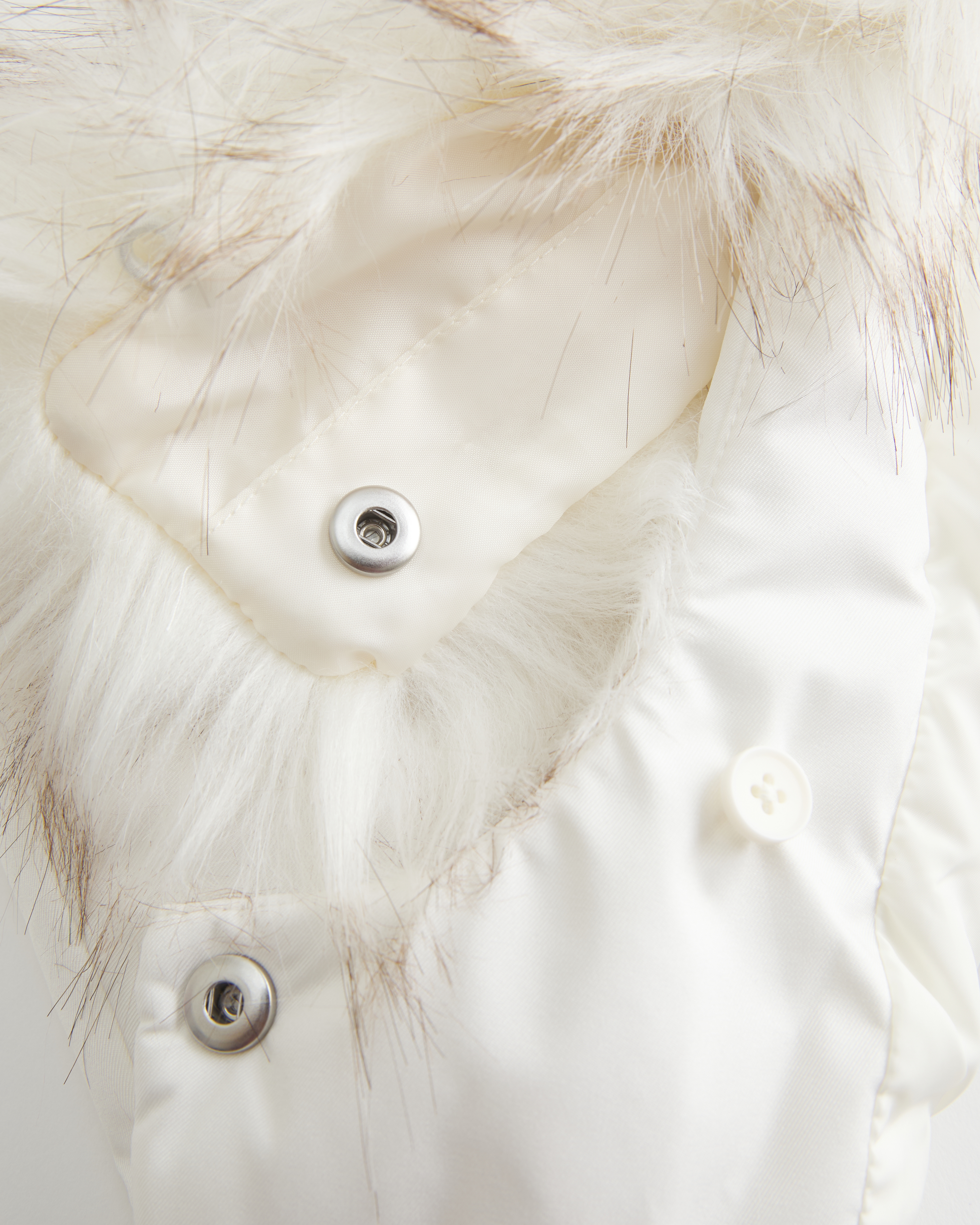 Hollister Faux Fur Trim Hooded Y2k Vest