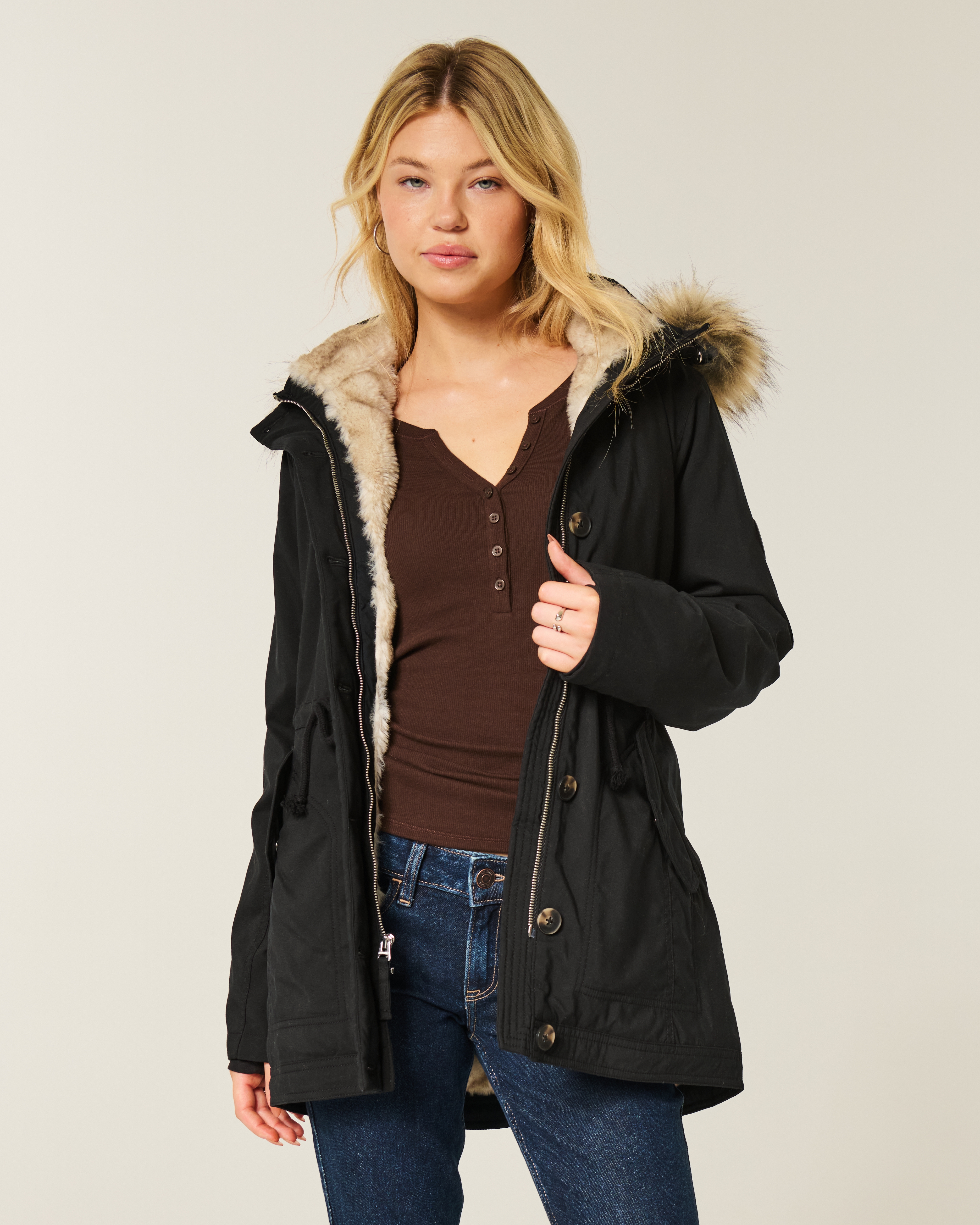 Faux Fur-Lined Parka