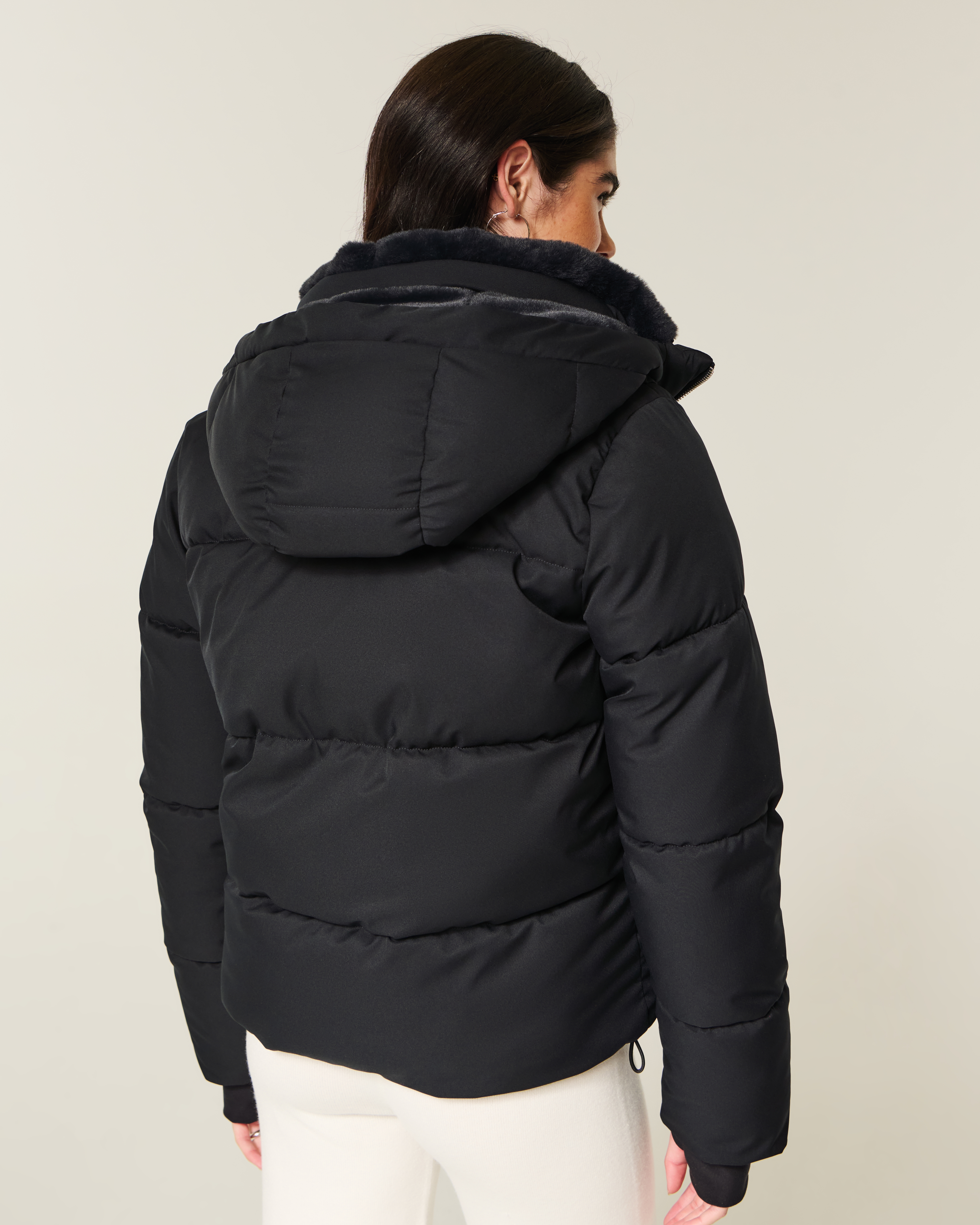 Faux Fur-Lined Puffer Jacket