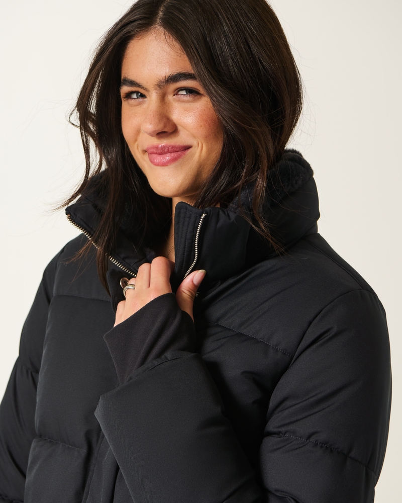 Faux Fur-Lined Puffer Jacket
