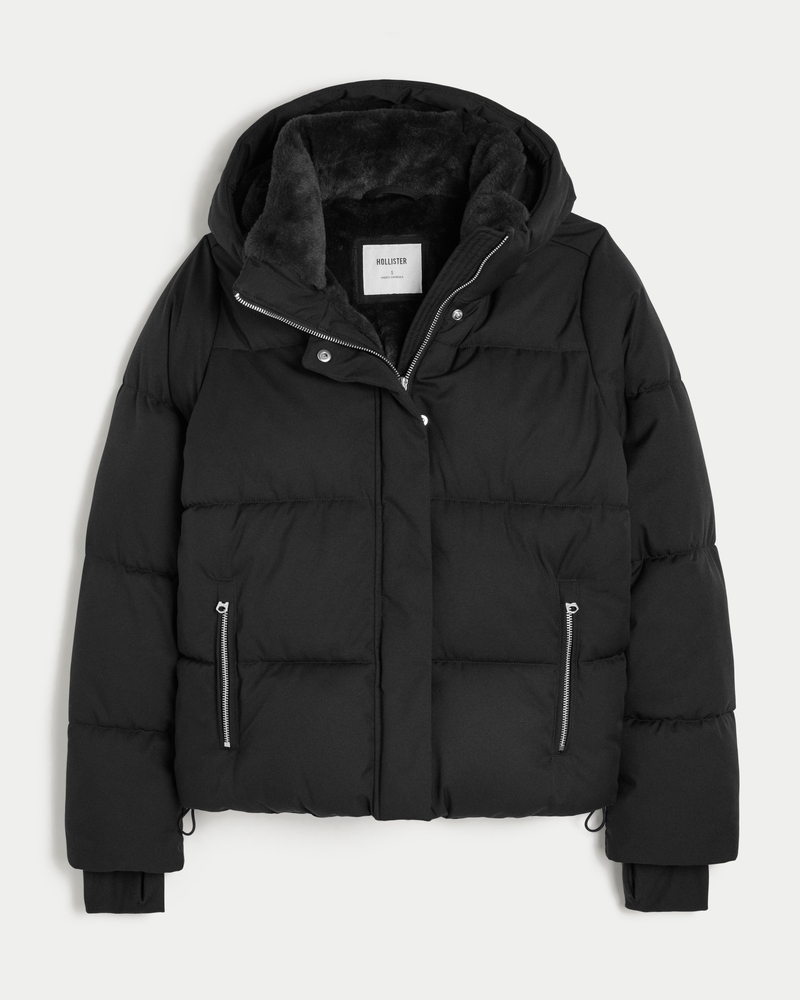 Faux Fur-Lined Puffer Jacket