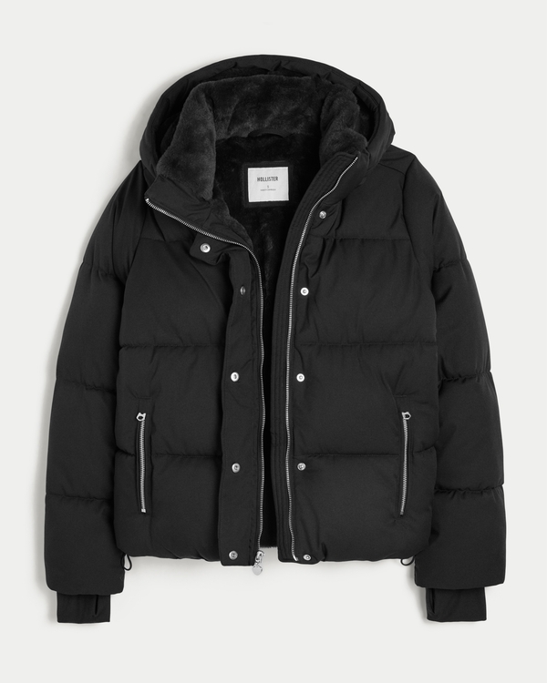 Faux Fur-Lined Puffer Jacket