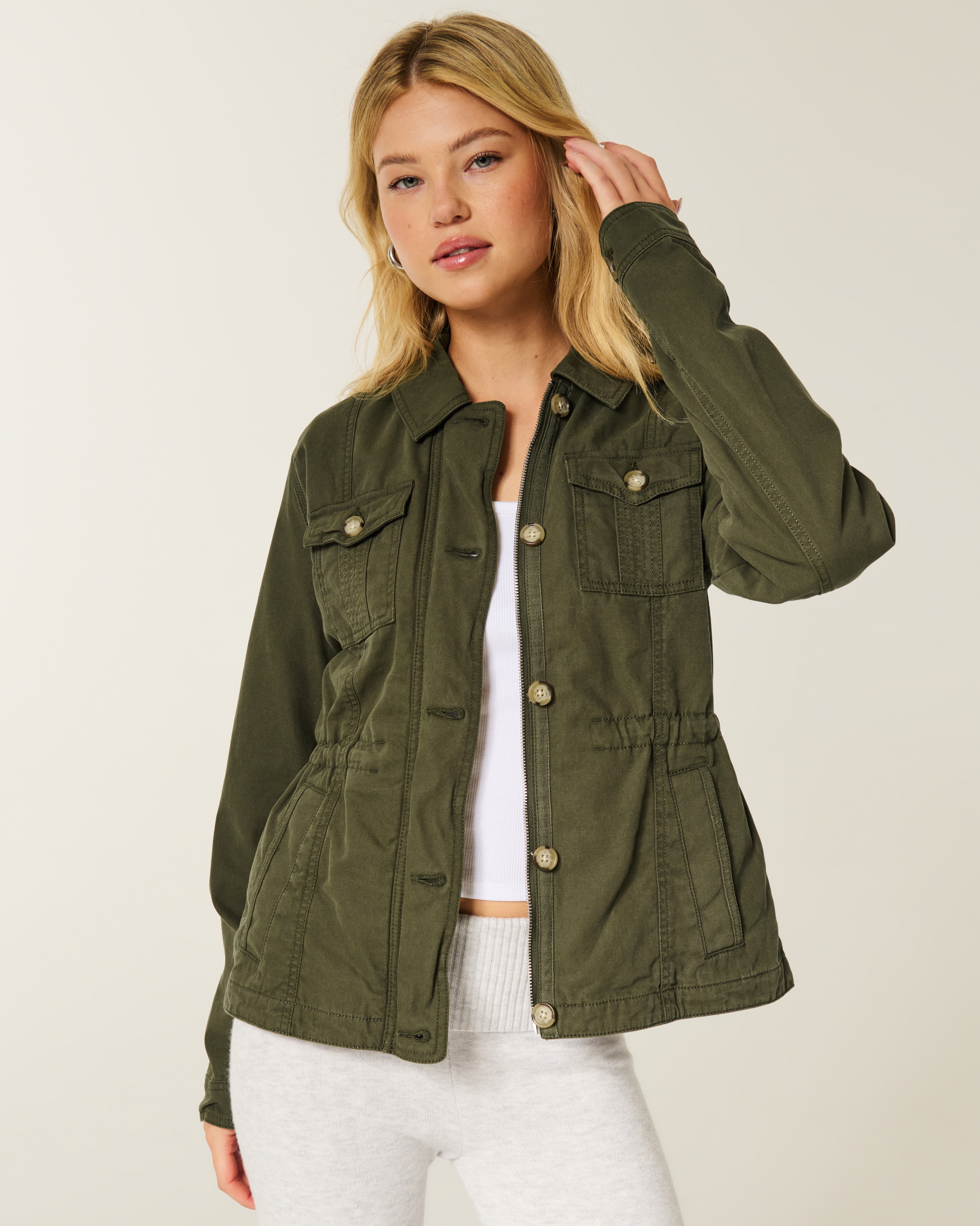 Twill Y2K Military Jacket