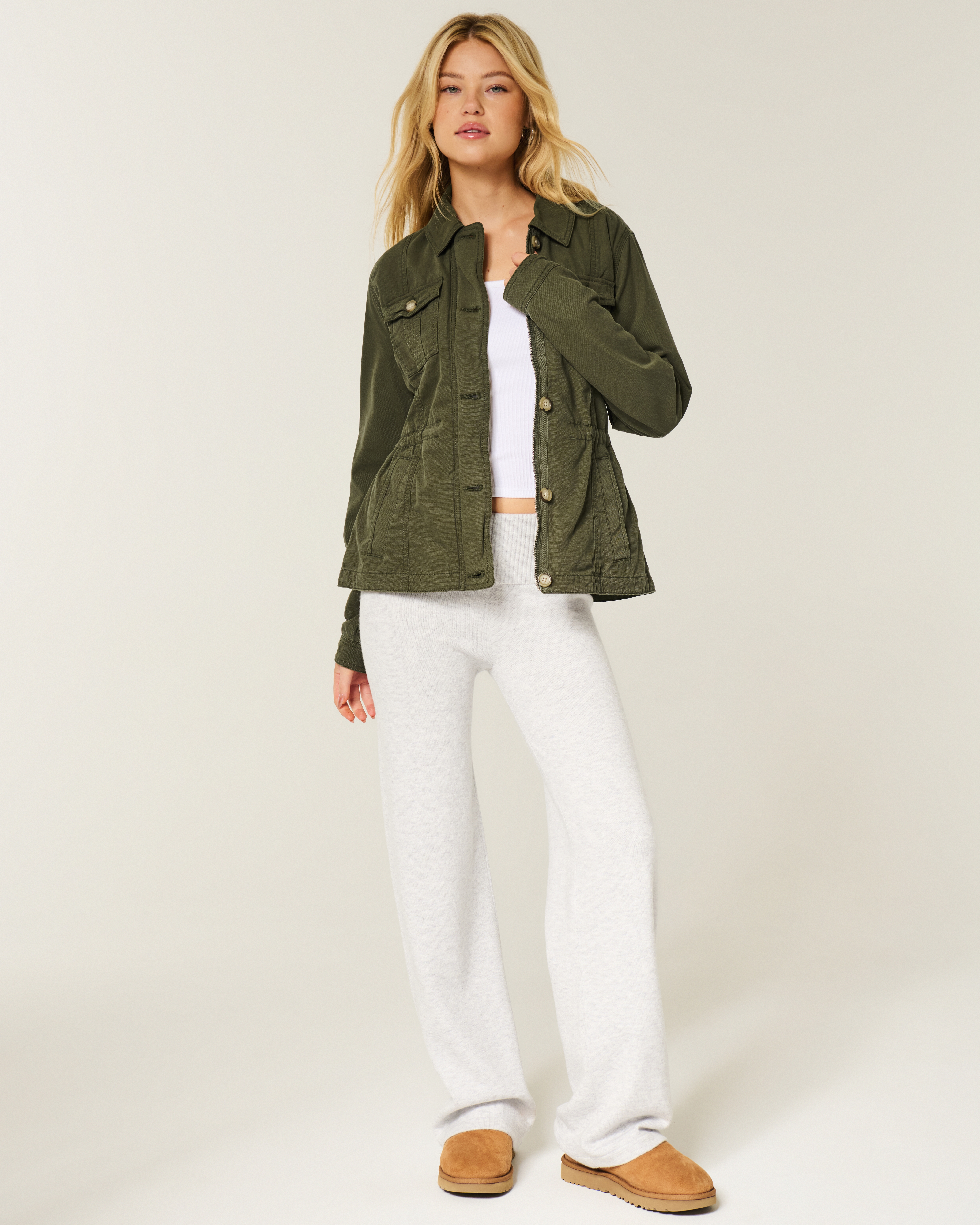 Hollister Twill Y2K Military Jacket | Connecticut Post Mall