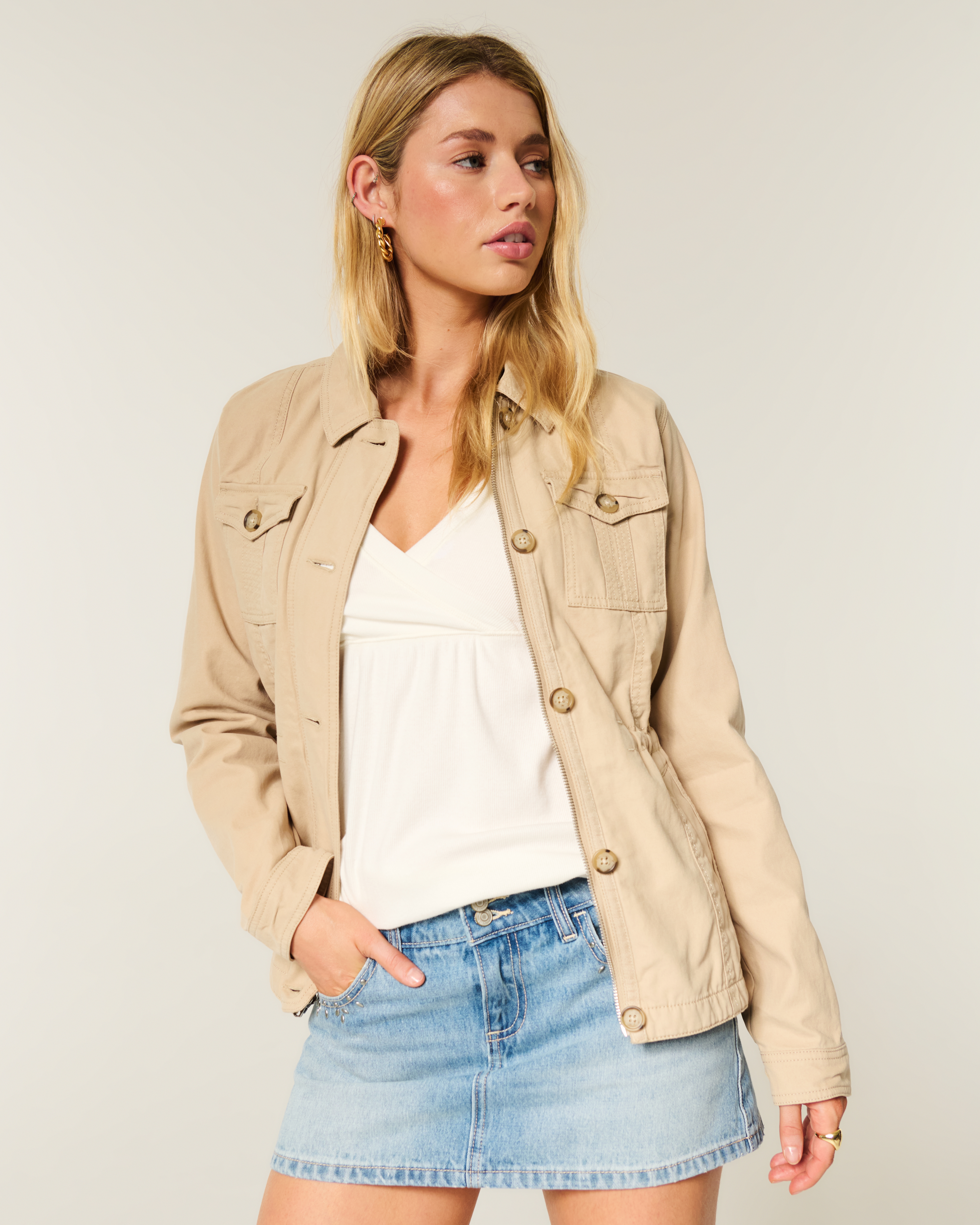 Hollister Twill Y2K Military Jacket at Bramalea City Centre in
