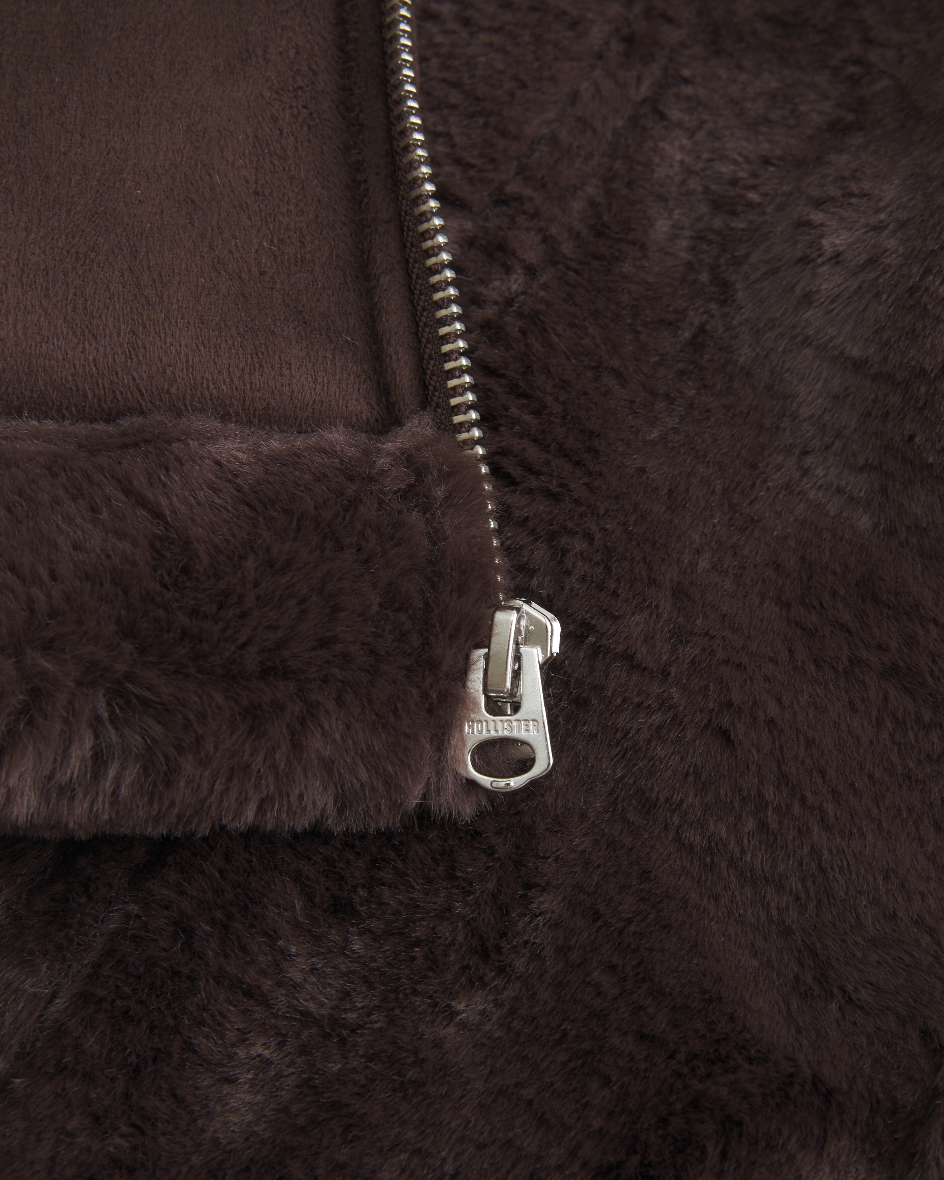 Faux Fur-Lined Shearling Hoodie Jacket