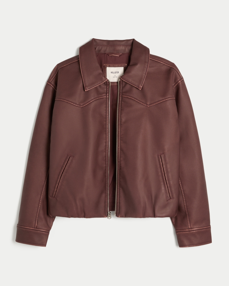 Leather Jackets Brown Leather Skirt Little Words BDG Ronnie Faux