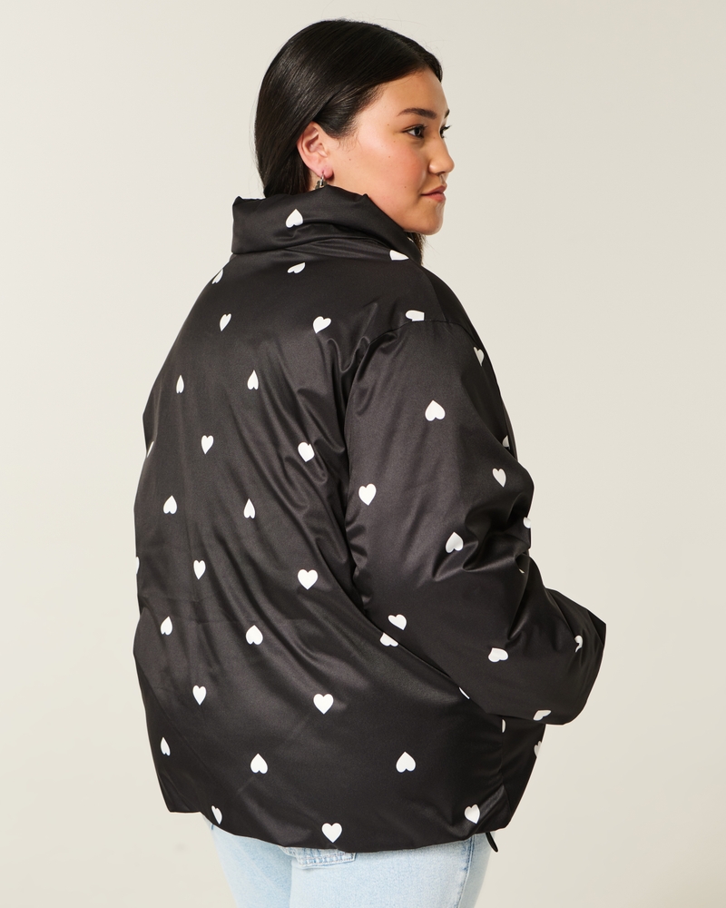 Zip-Up Pattern Puffer Jacket