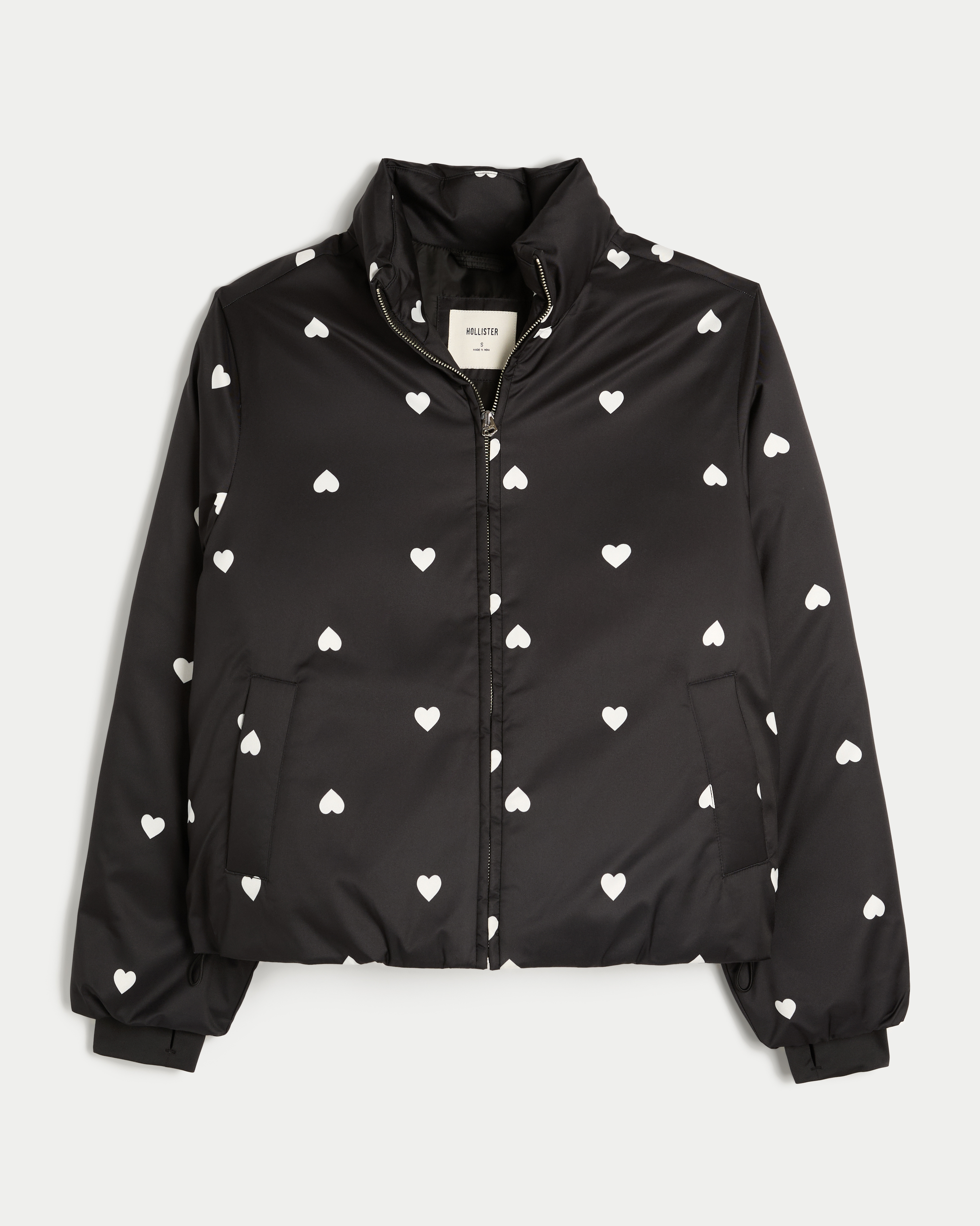 Zip-Up Pattern Puffer Jacket