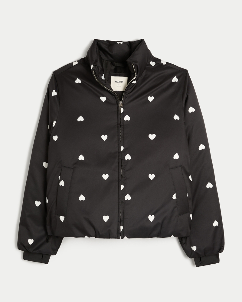 Women's Zip-Up Pattern Puffer Jacket | Women's Clearance