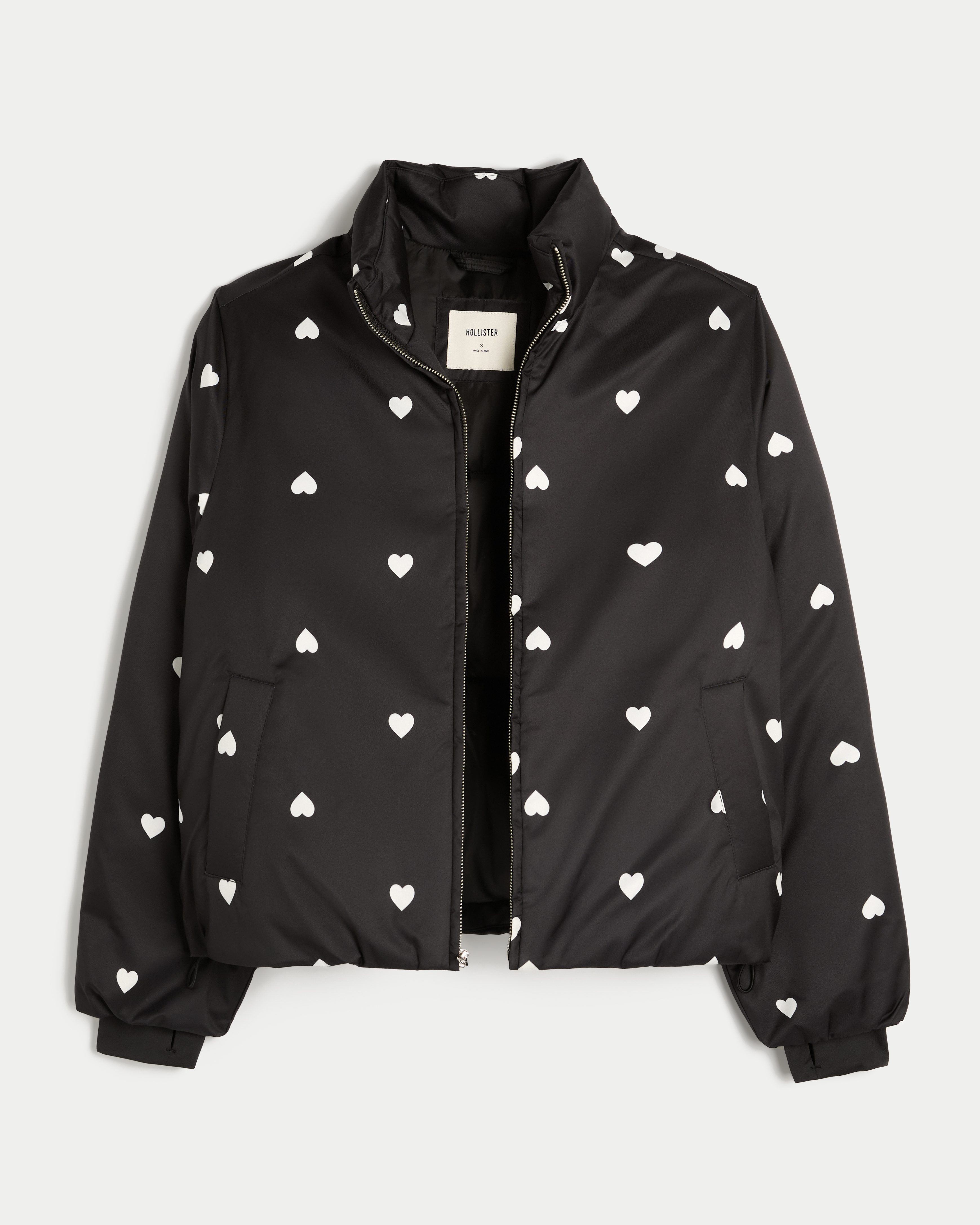 Zip-Up Pattern Puffer Jacket