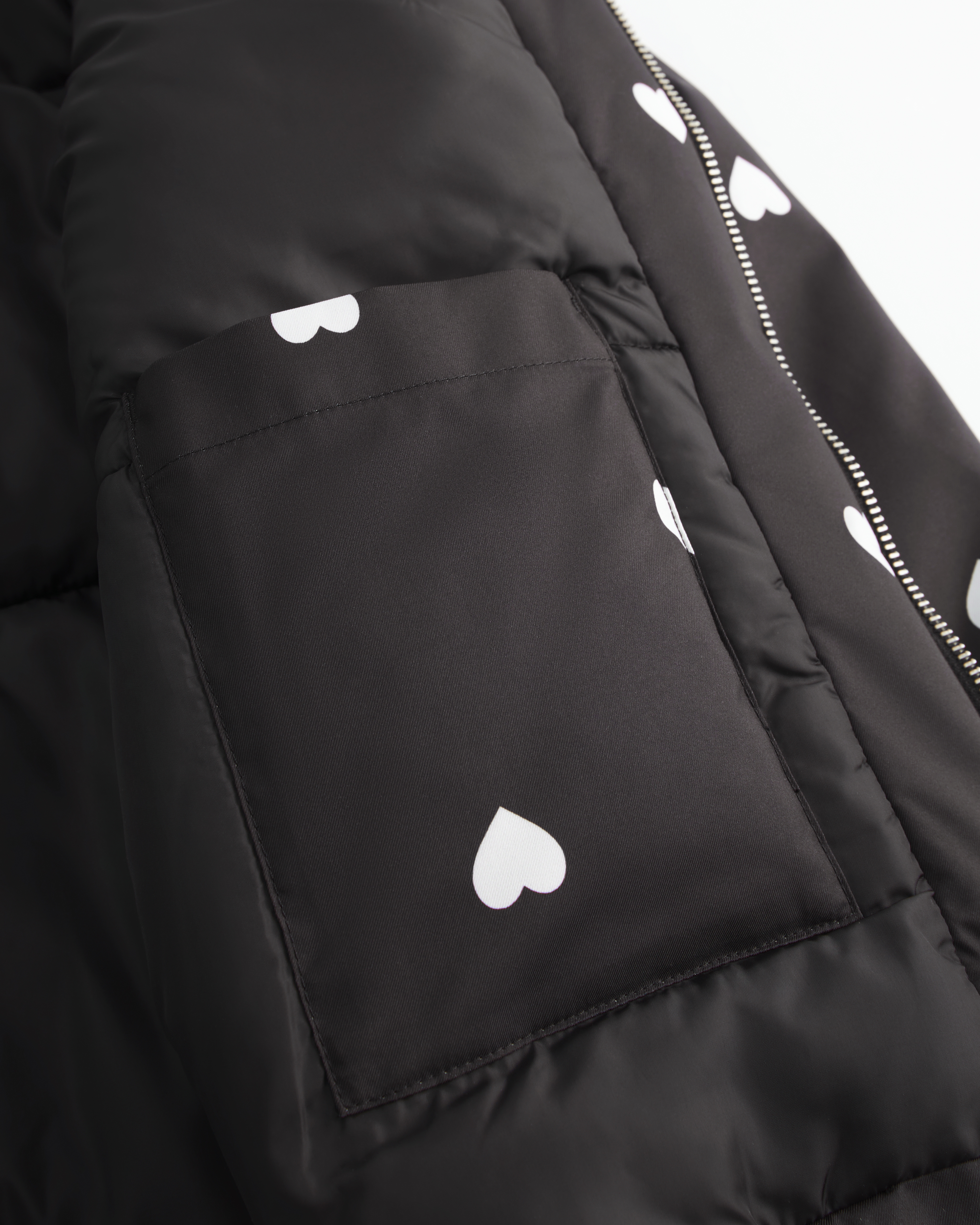 Zip-Up Pattern Puffer Jacket
