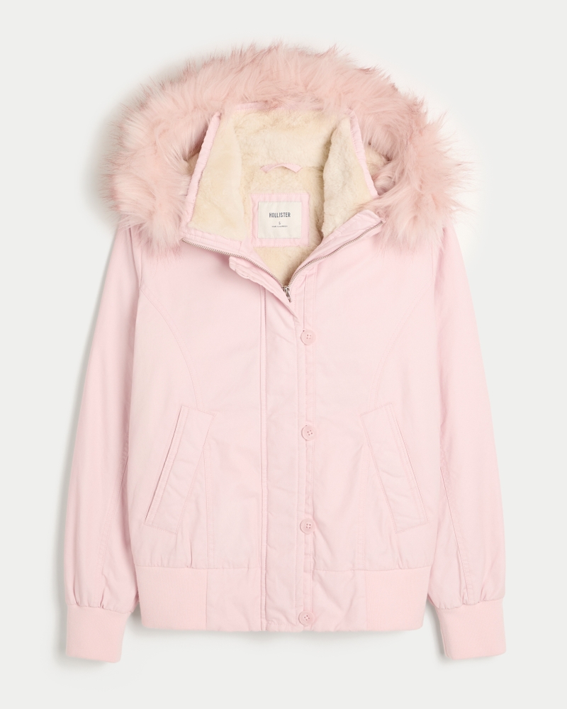 Women's Faux Fur-Lined Bomber Jacket | Women's Jackets & Coats