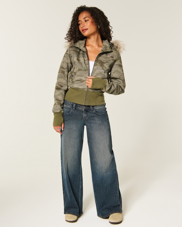 Hollister Peyton Twill Jacket, Green Camo view 2