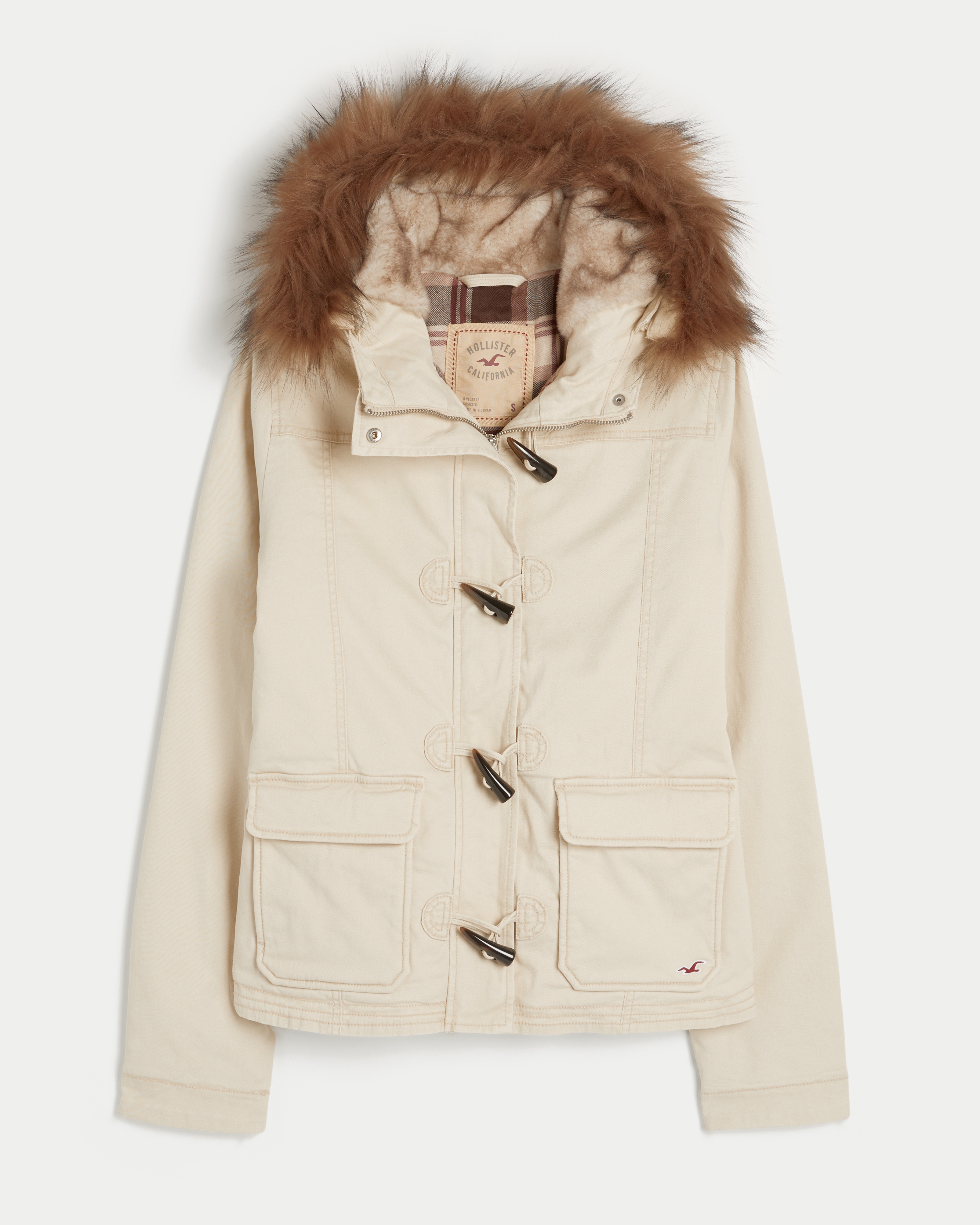 Faux Fur-Lined Toggle Jacket