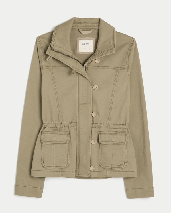 Women's Twill Military Jacket | Women's Clearance | HollisterCo.com