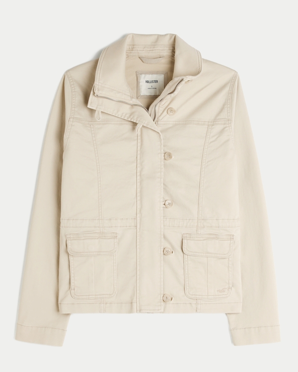 Twill Military Jacket, Cream view 1