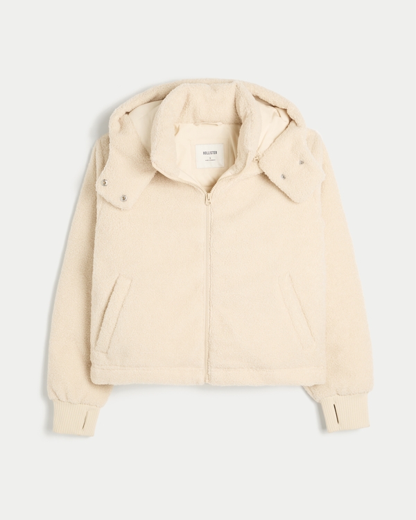 Sherpa Zip-Up Jacket, White view 1