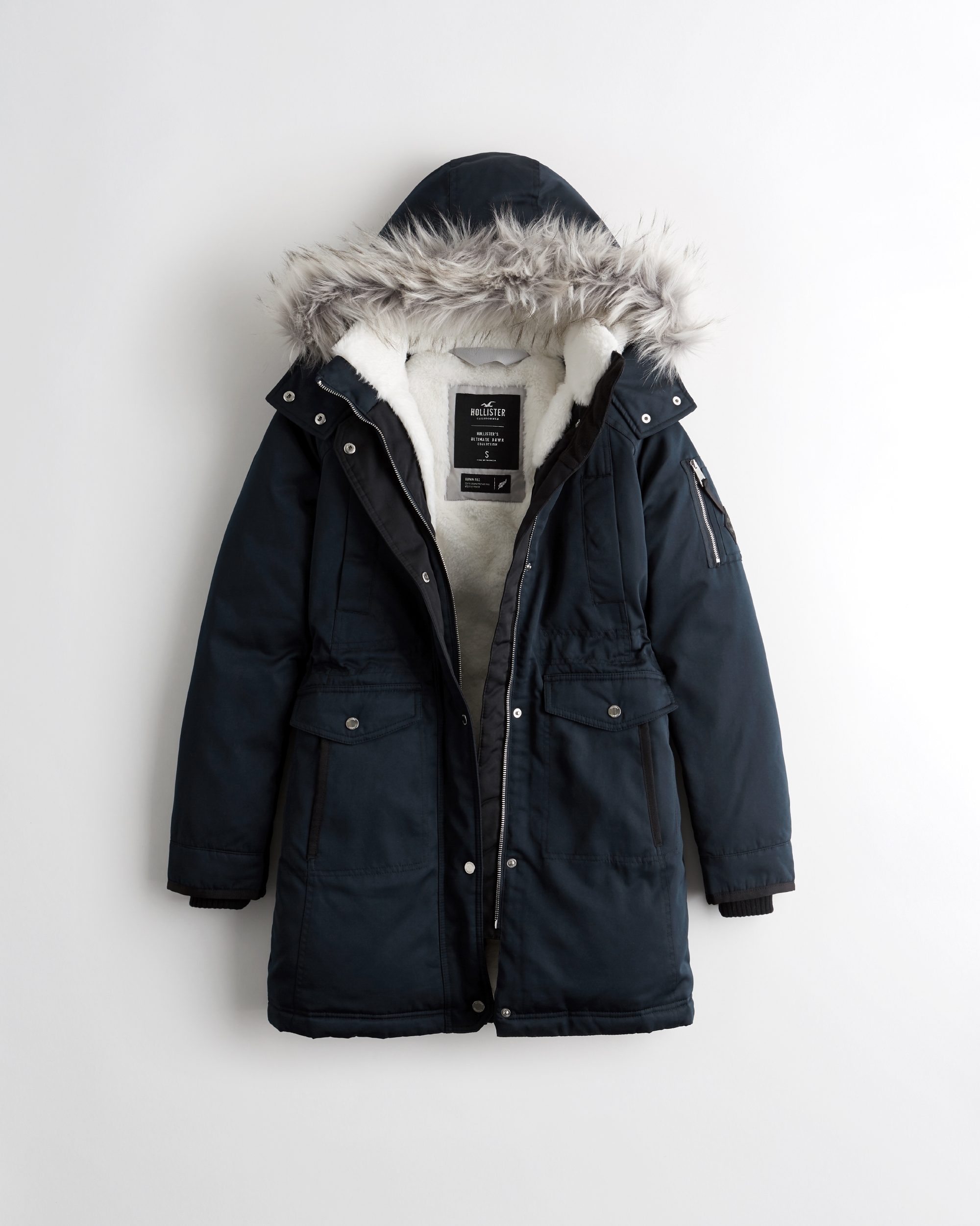 fur lined down parka