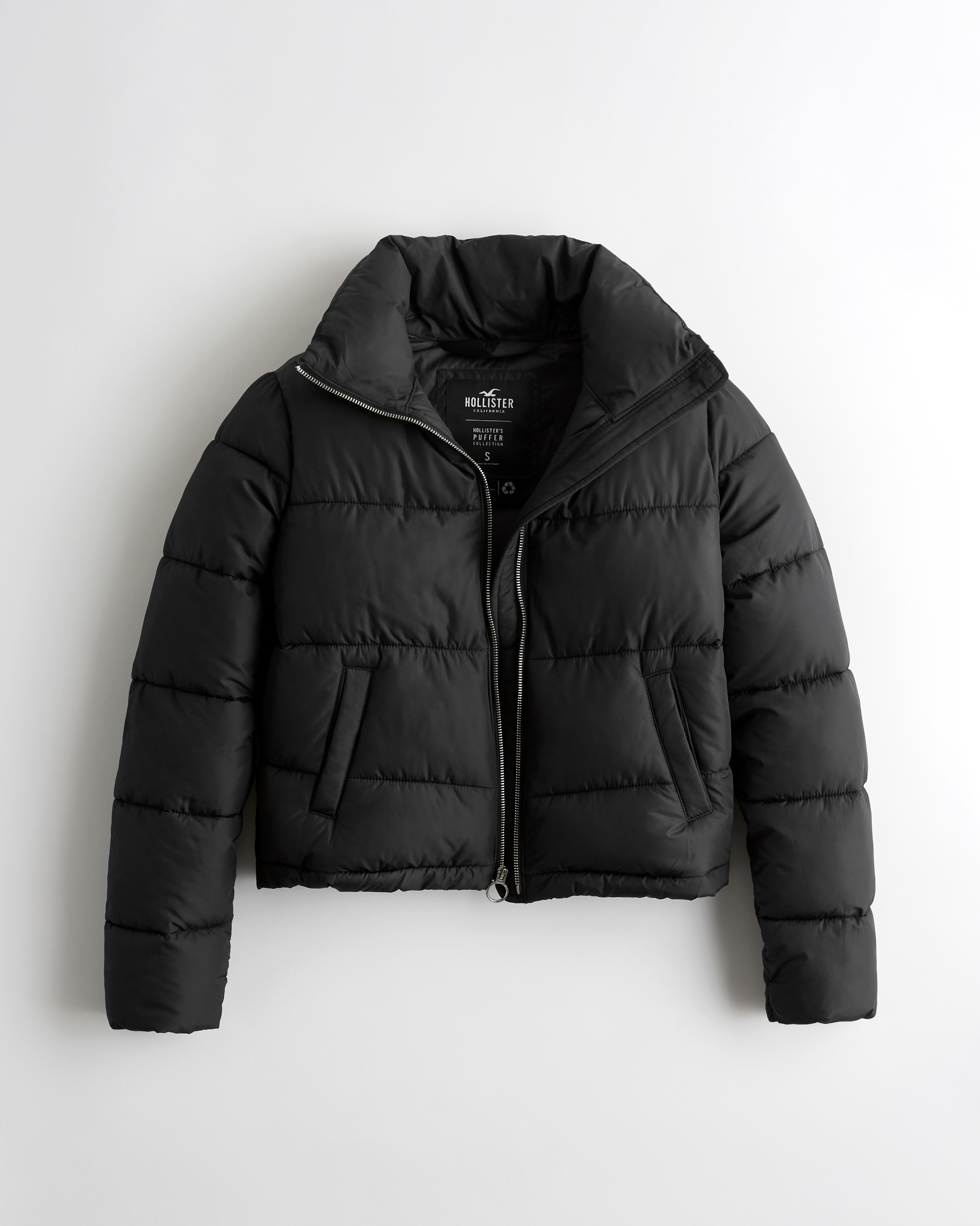 hollister black puffer