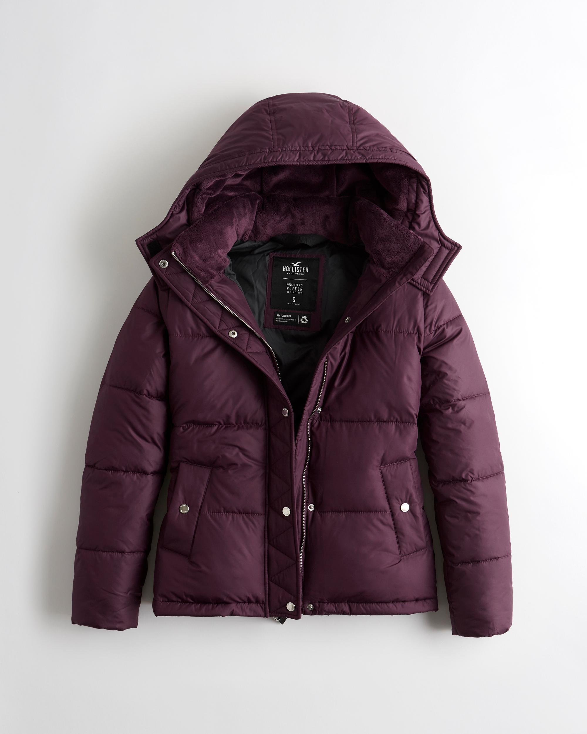 girls puffer jacket with hood