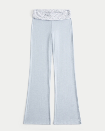 Soft Knit Foldover Flare Pants