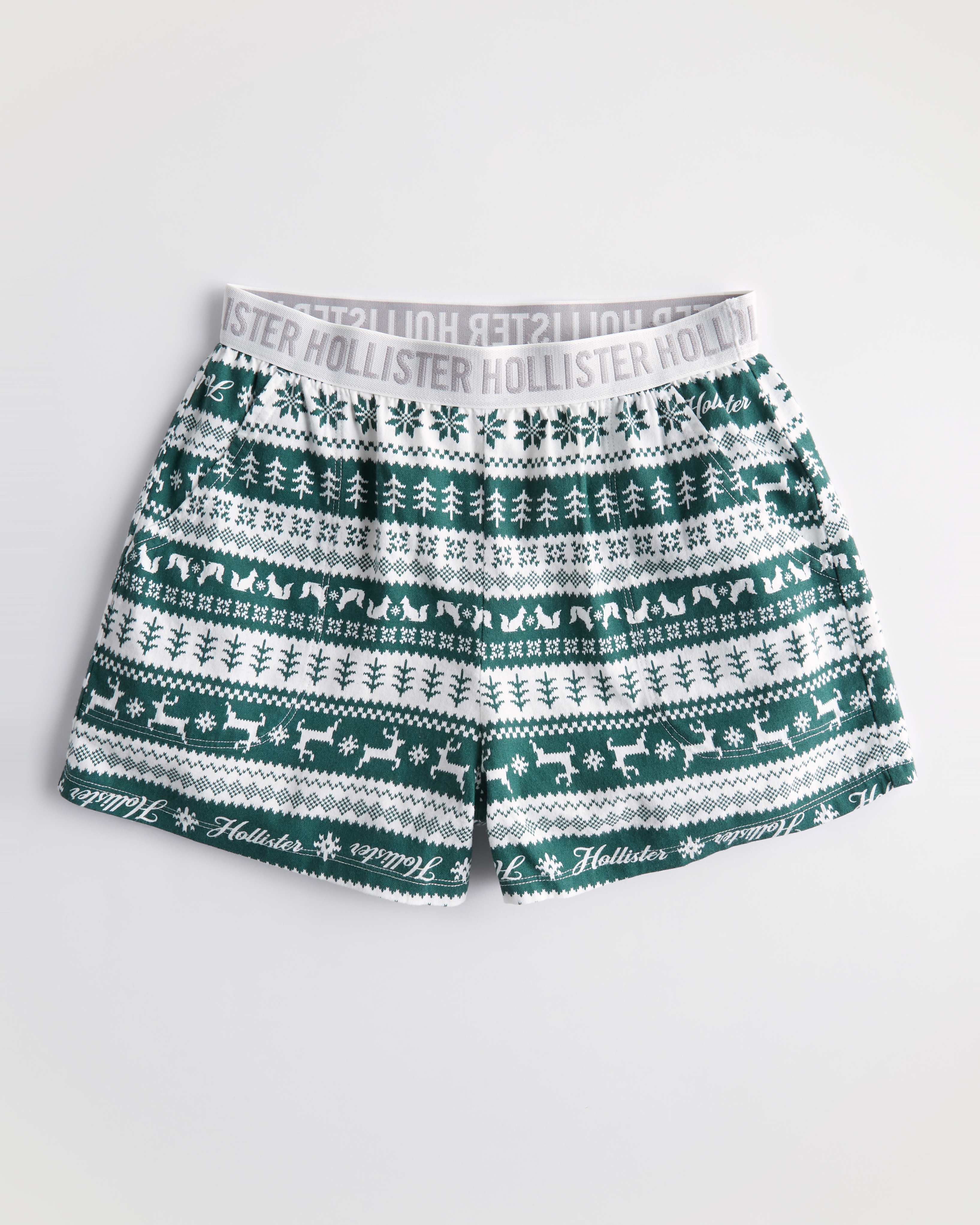 Hollister Patterned Flannel Sleep Shorts ($20) ❤ liked on