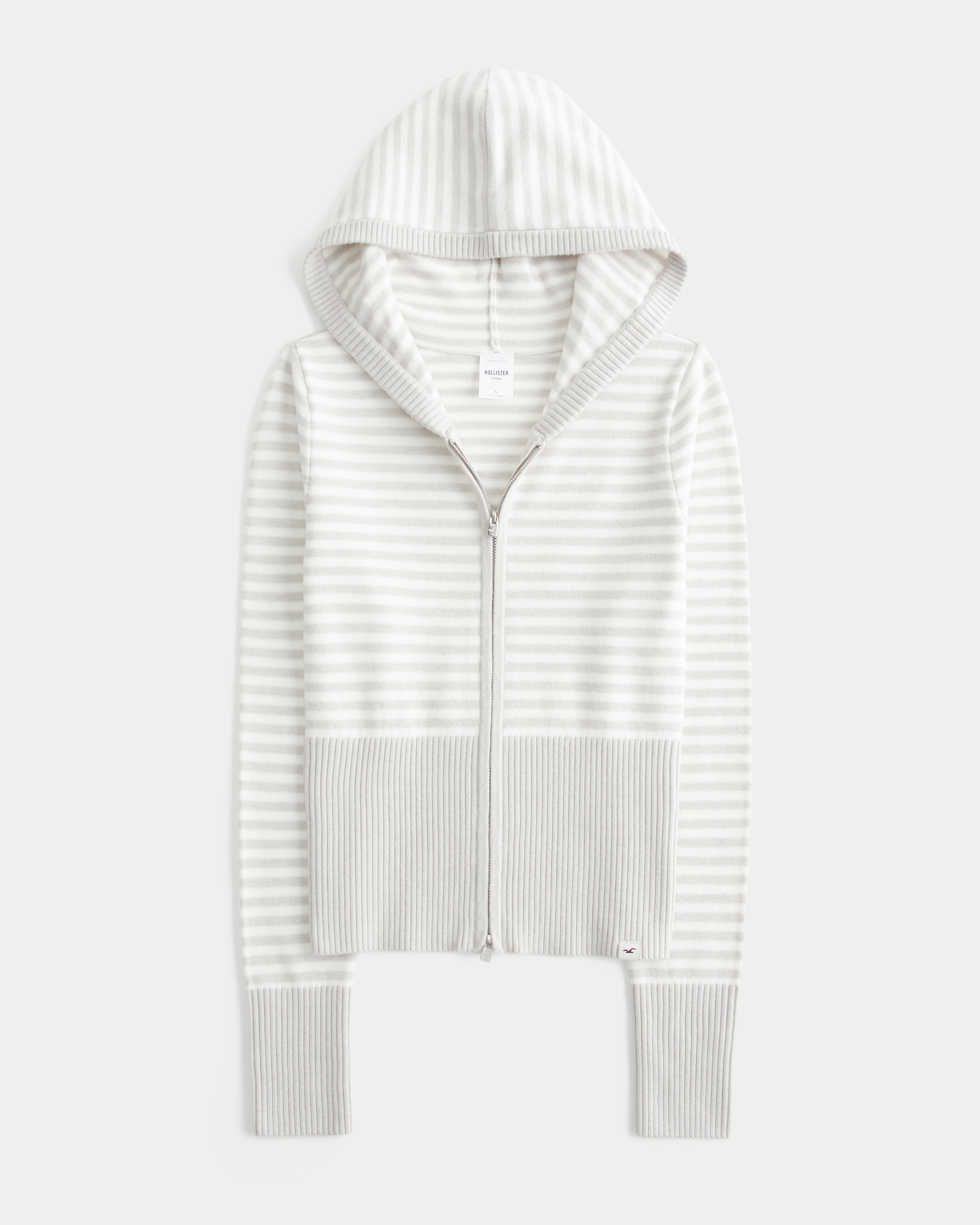 Sweater-Knit Zip-Up Hoodie