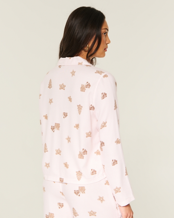 Easy Long-Sleeve Flannel Shirt, Light Pink Stripe view 2