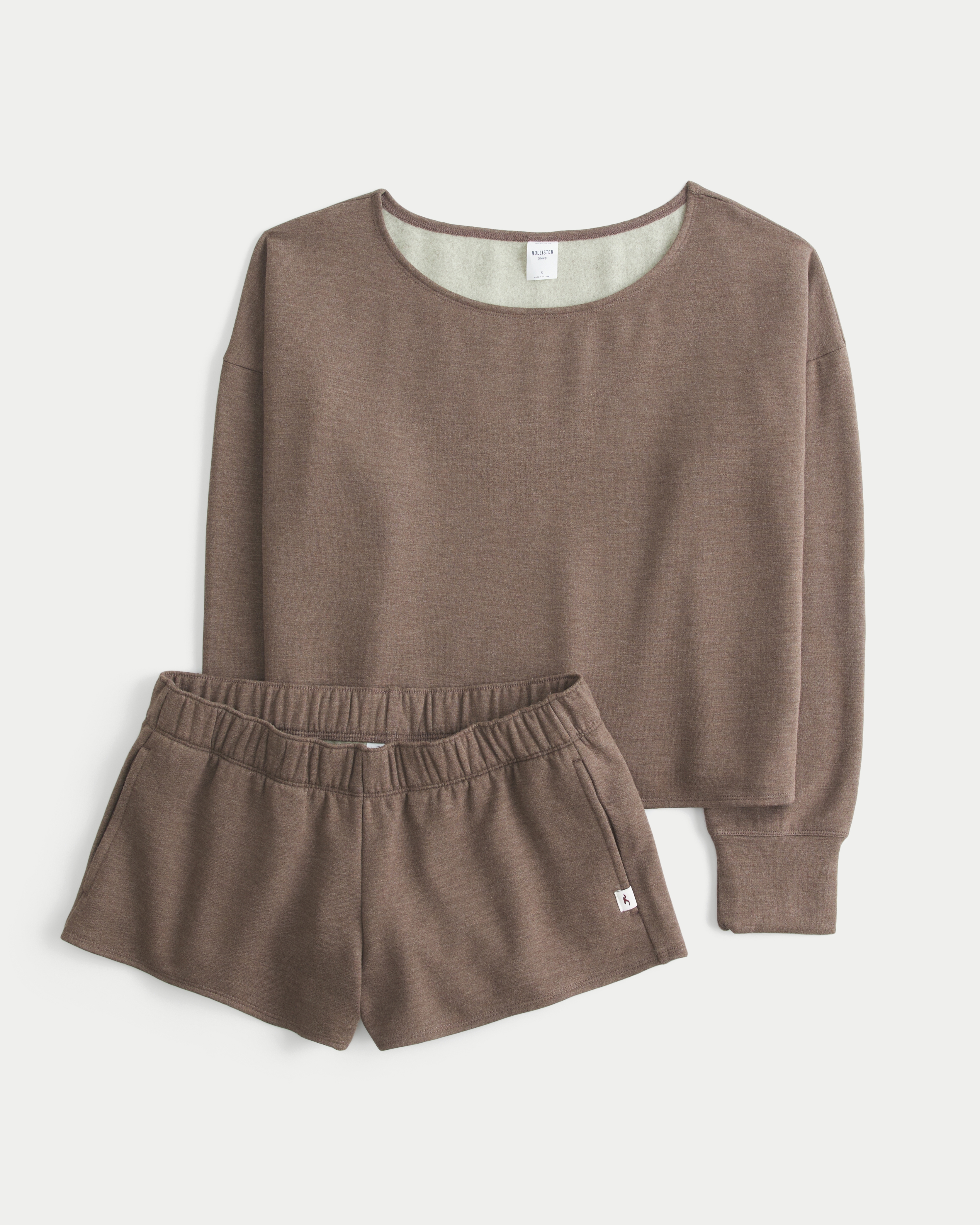 Hollister Comfy Cloud Off-the-Shoulder Top & Sleep Shorts Set