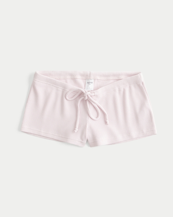 Cozy Waffle Micro Shorts, Light Pink view 1