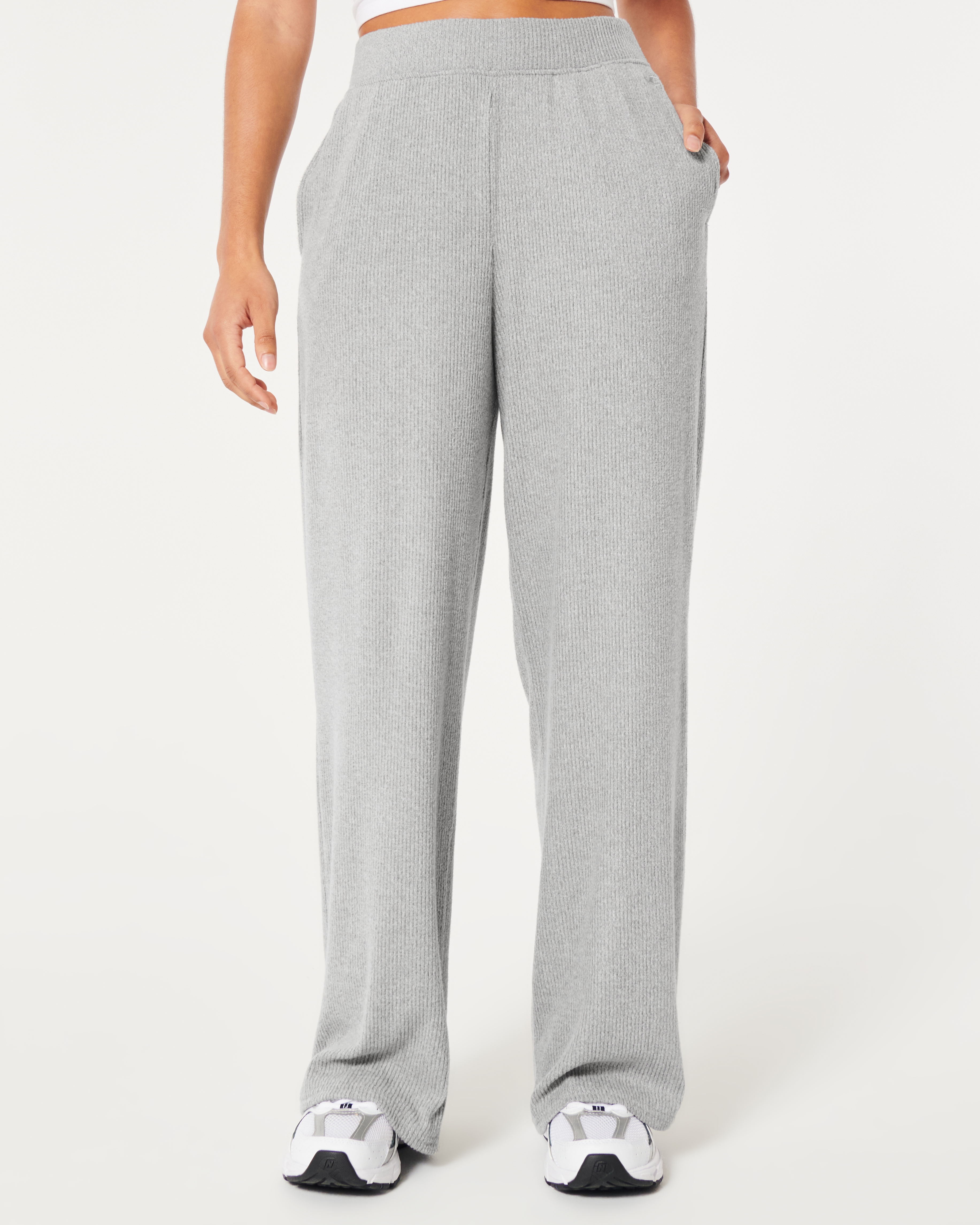 Cozy Ribbed Wide Leg Pants