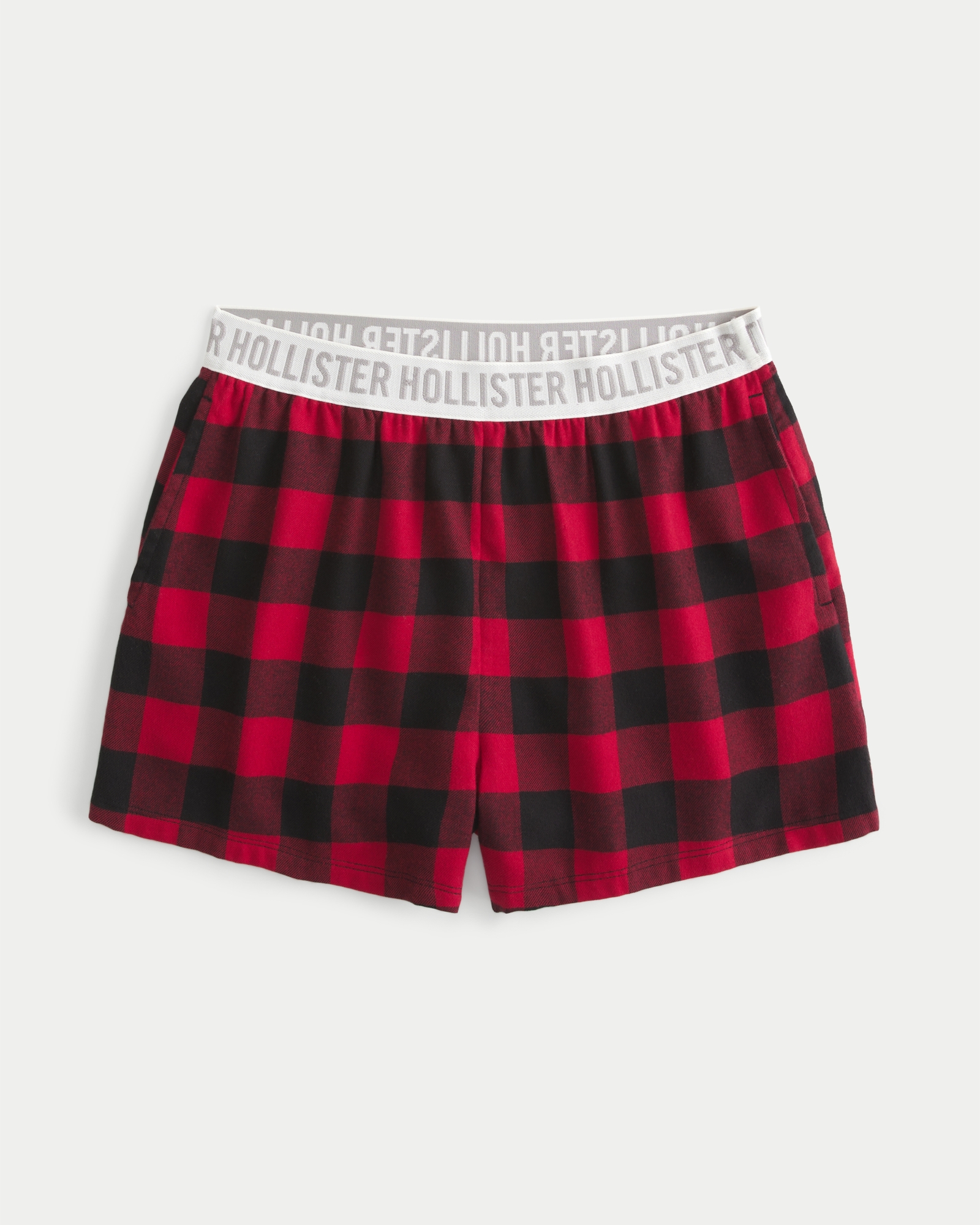 Hollister Patterned Flannel Sleep Shorts ($20) ❤ liked on Polyvore  featuring intimates, sleepwear, pajama…