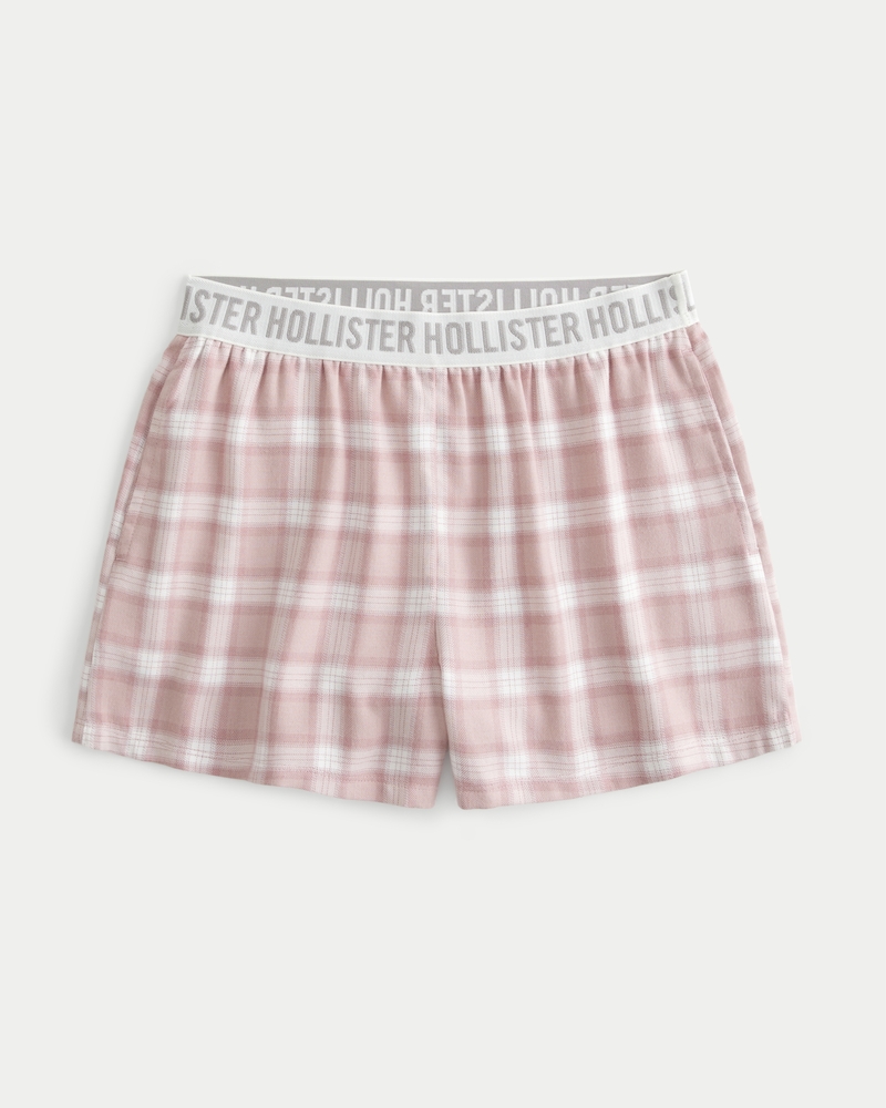 Women's High-Rise Flannel Shorts, Women's Clearance