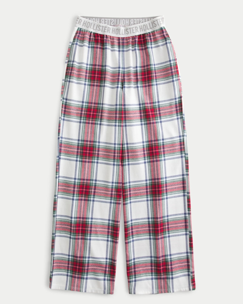 Hollister Patterned Flannel Sleep Shorts ($20) ❤ liked on Polyvore  featuring intimates, sleepwear, pajama…