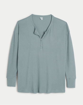 Women's Easy LongSleeve Cozy Ribbed Henley Women's Sleepwear