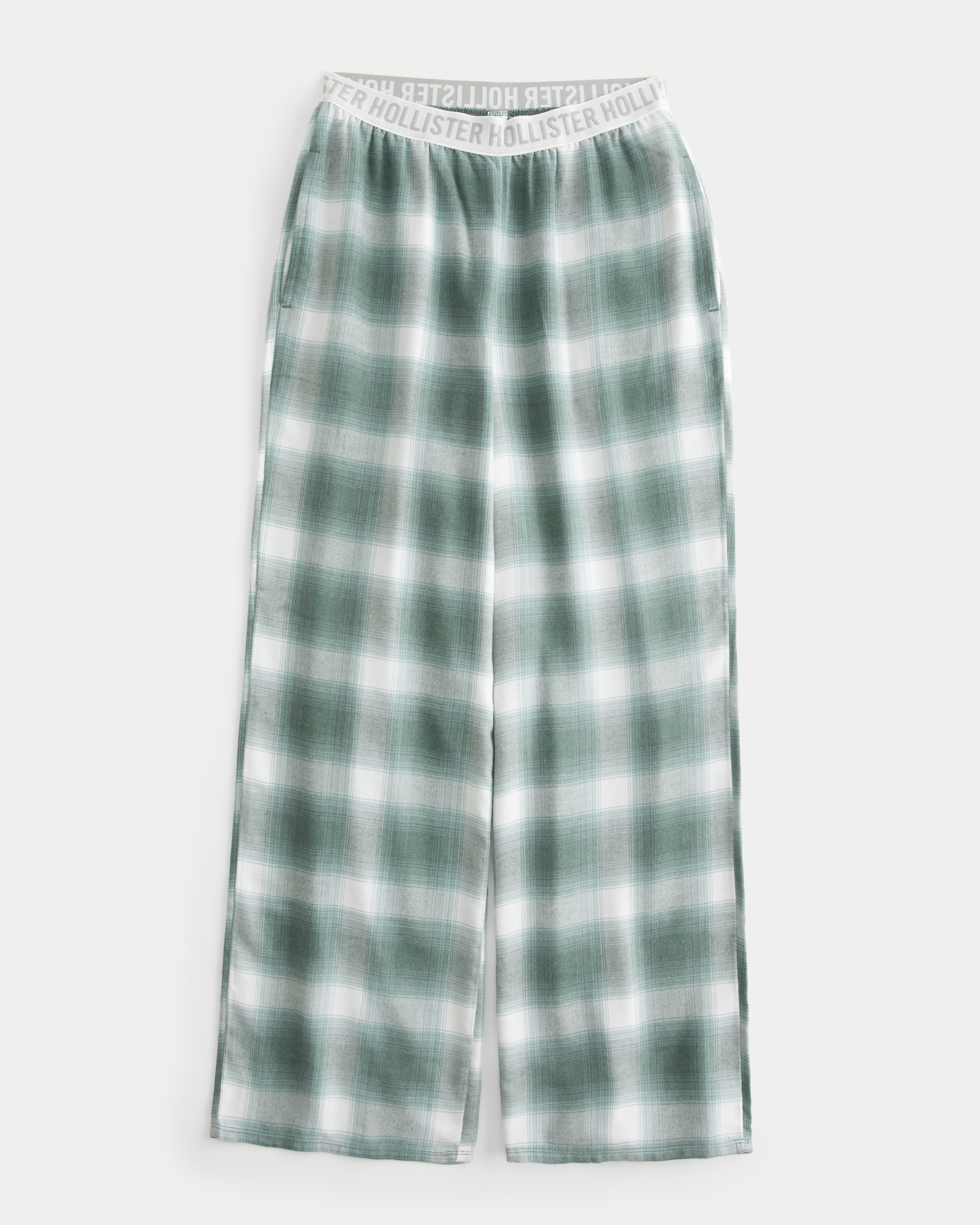 Green plaid pants deals hollister