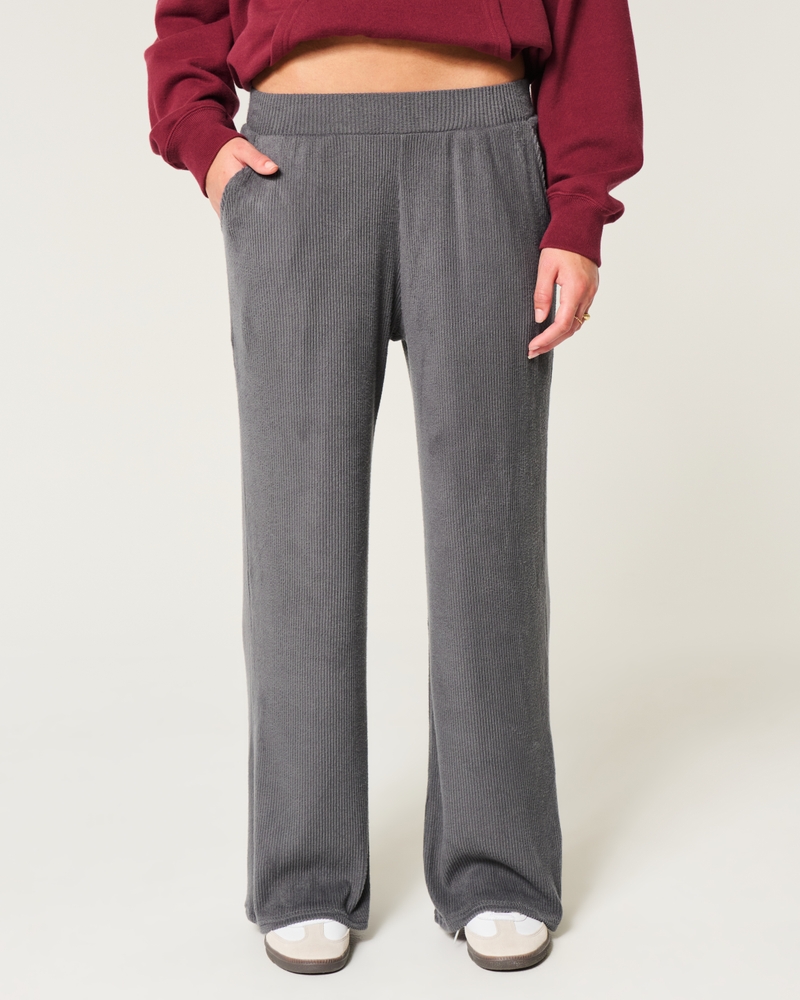 Cozy Ribbed Baggy Pants