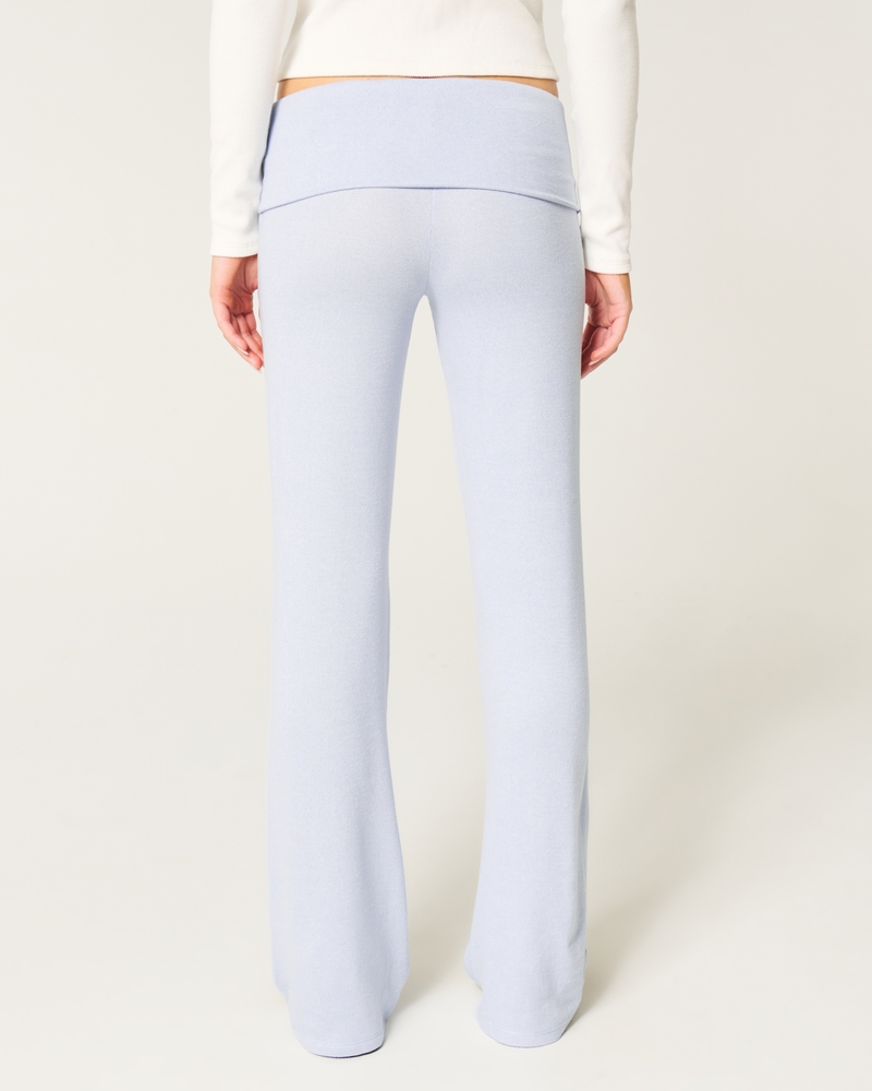 Cozy Knit Foldover Waist Flare Pants