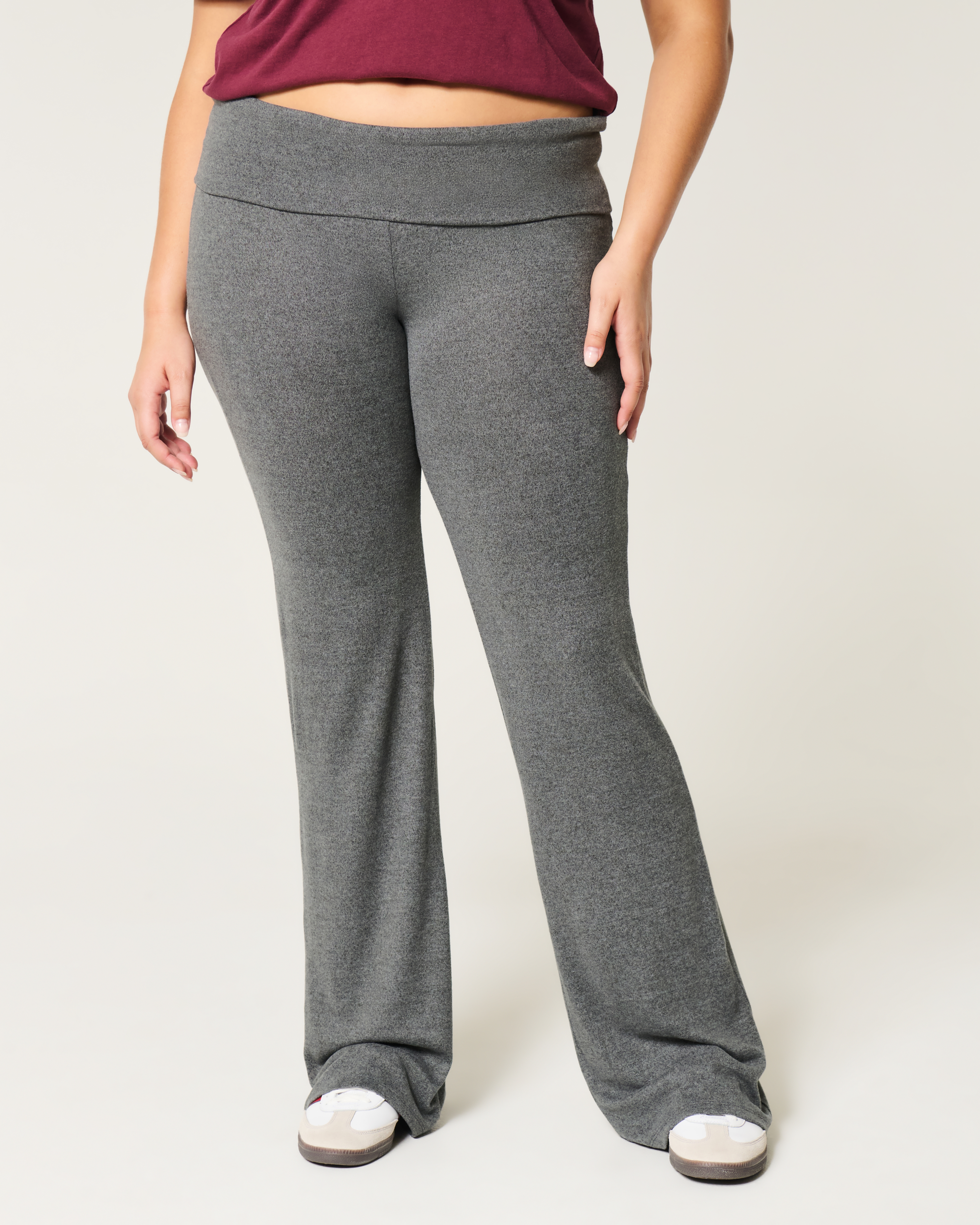 Amazon.com: Autumn Winter Women 100% Wool Pants Soft Waxy Comfortable  High-Waist Knitted Cashmere Thicken Wide Leg Pant Caramel: Clothing, Shoes  & Jewelry