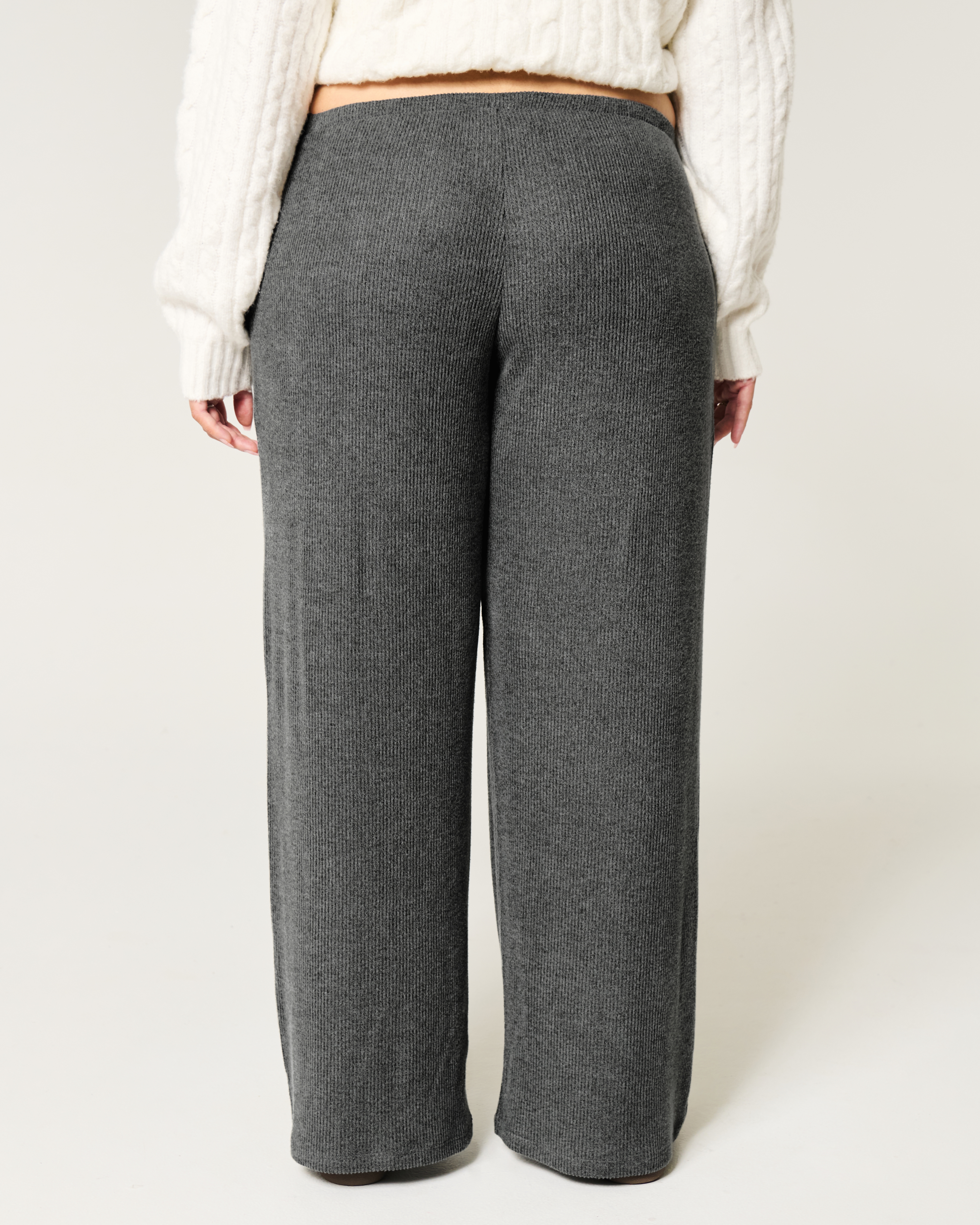 Cozy Ribbed Drawstring Baggy Pants